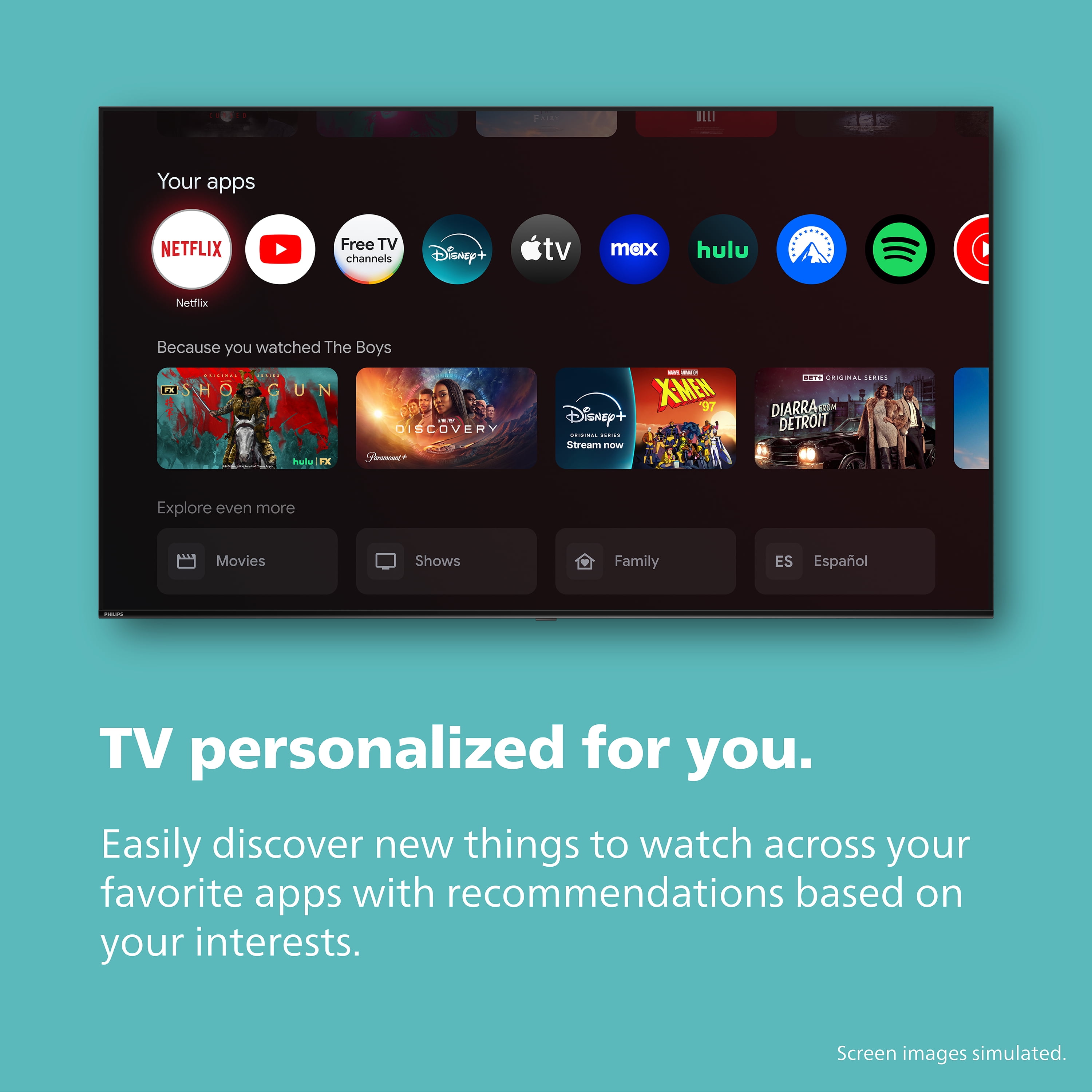 Philips 50" Class 4K Ultra HD (2160p) Google Smart LED TV (50PUL7552/F7) - Image 21