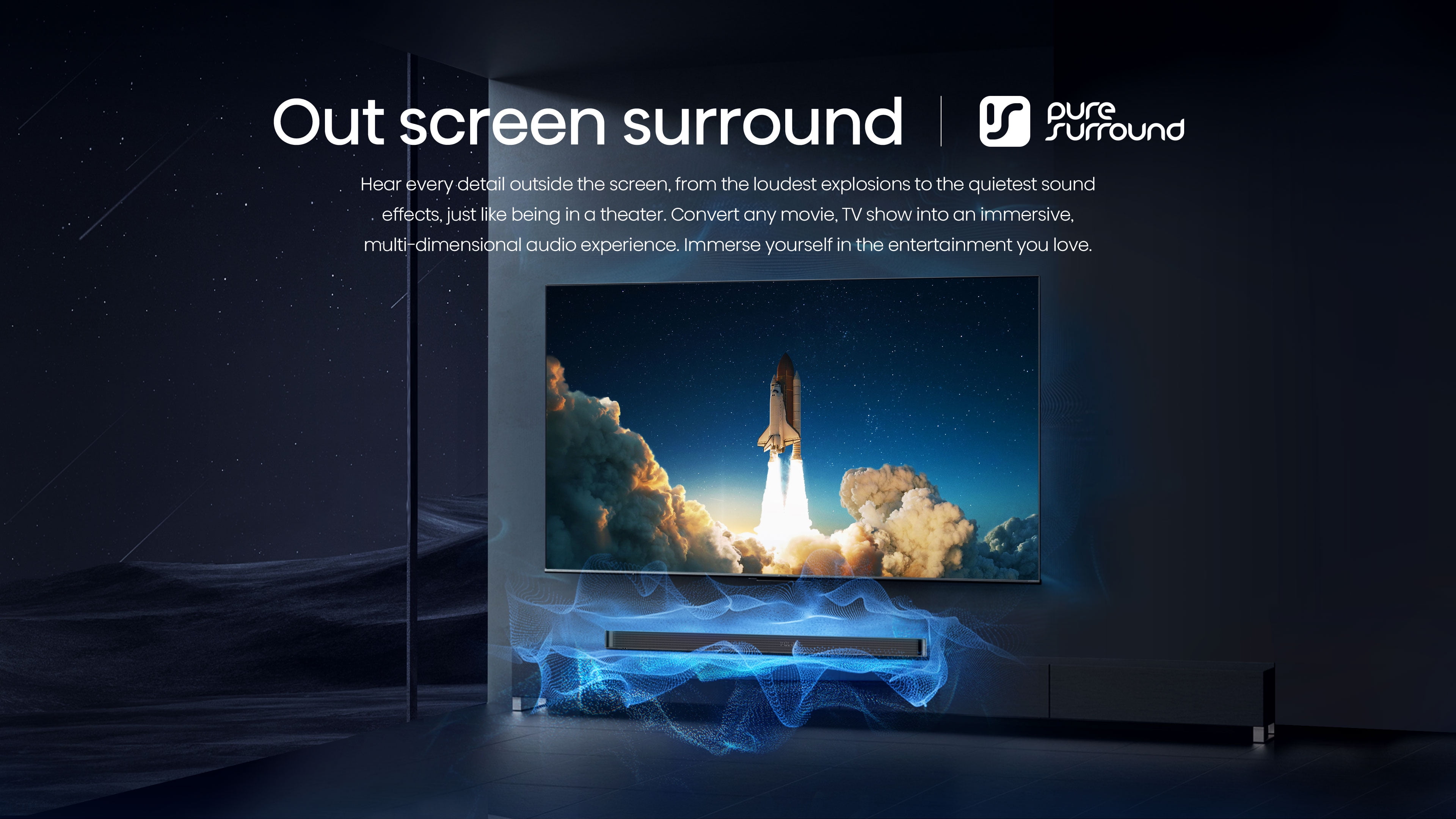 Hisense HS212F 2.1 Channel Sound Bar with Wireless Subwoofer, 120W, Dolby Audio, Pure Surround, Ezplay Support, Roku TV Ready, Bluetooth, HDMI ARC/Optical/AUX/USB (Model HS212F) Black - Image 9