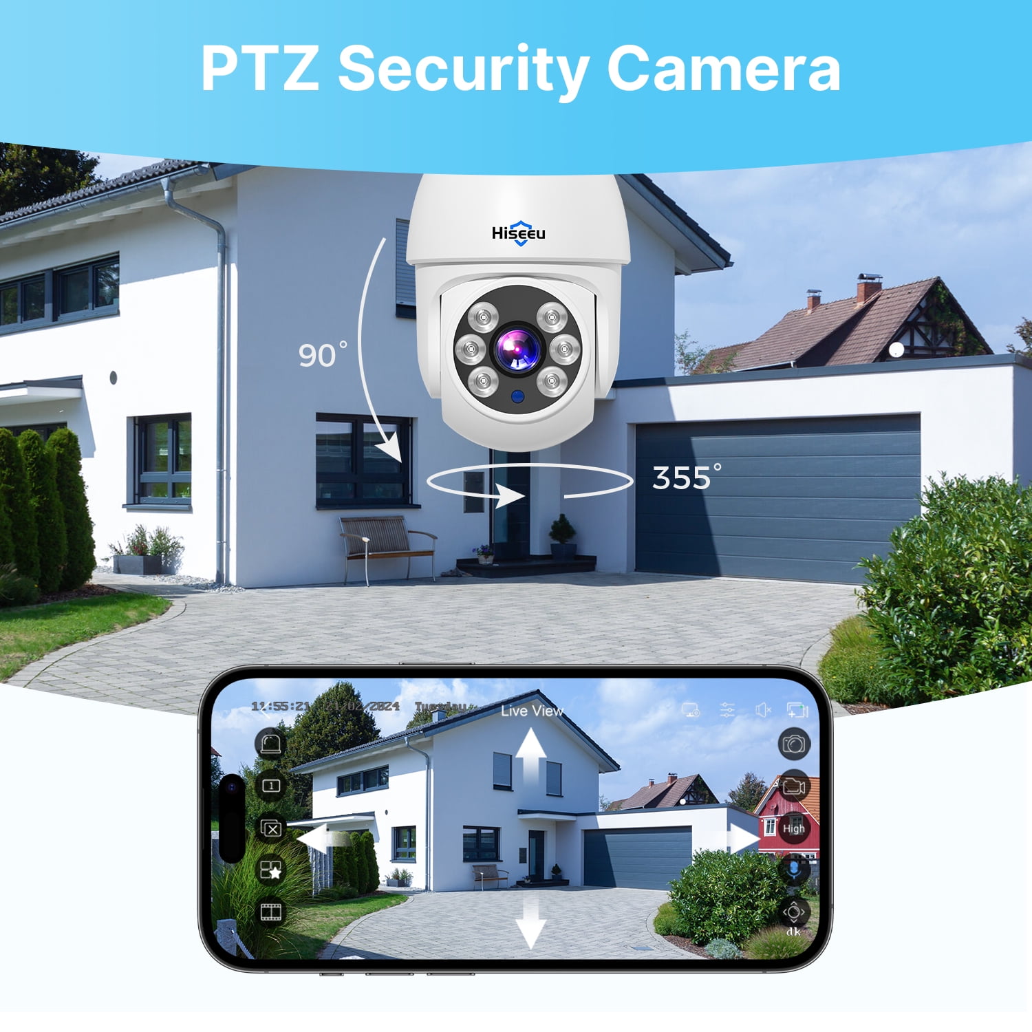 Hiseeu PT Wired Security Camera System 8ch 5MP Cameras 1TB Hard Drive,Outdoor,Remote Access,Night Vision,24/7 Record,Person Vehicle Detection Cameras - Image 10