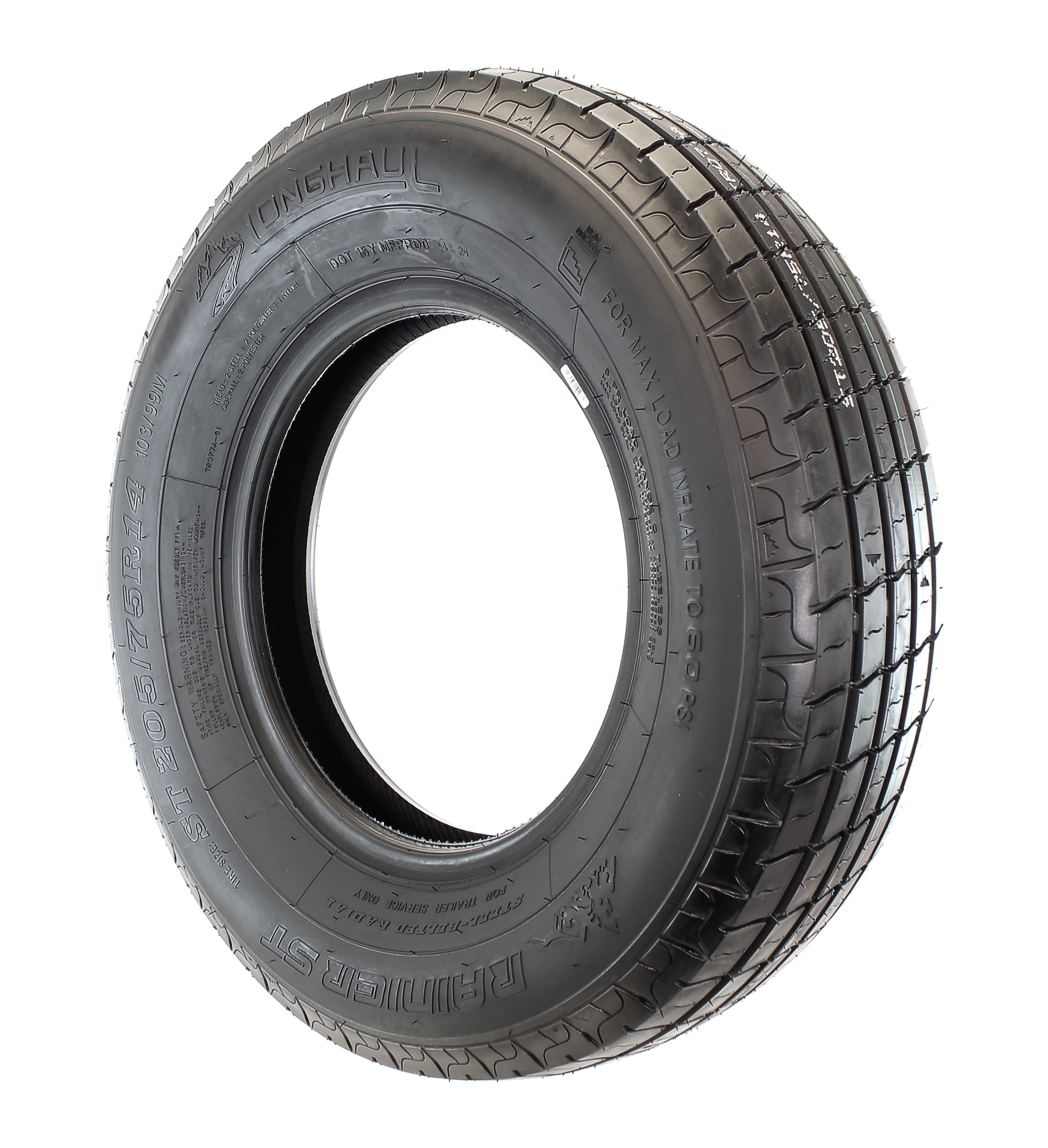eCustomrim ST205/75R14 Steel Belted Radial Trailer Tire Load Range C 1760# 6 Year Warranty - Image 4