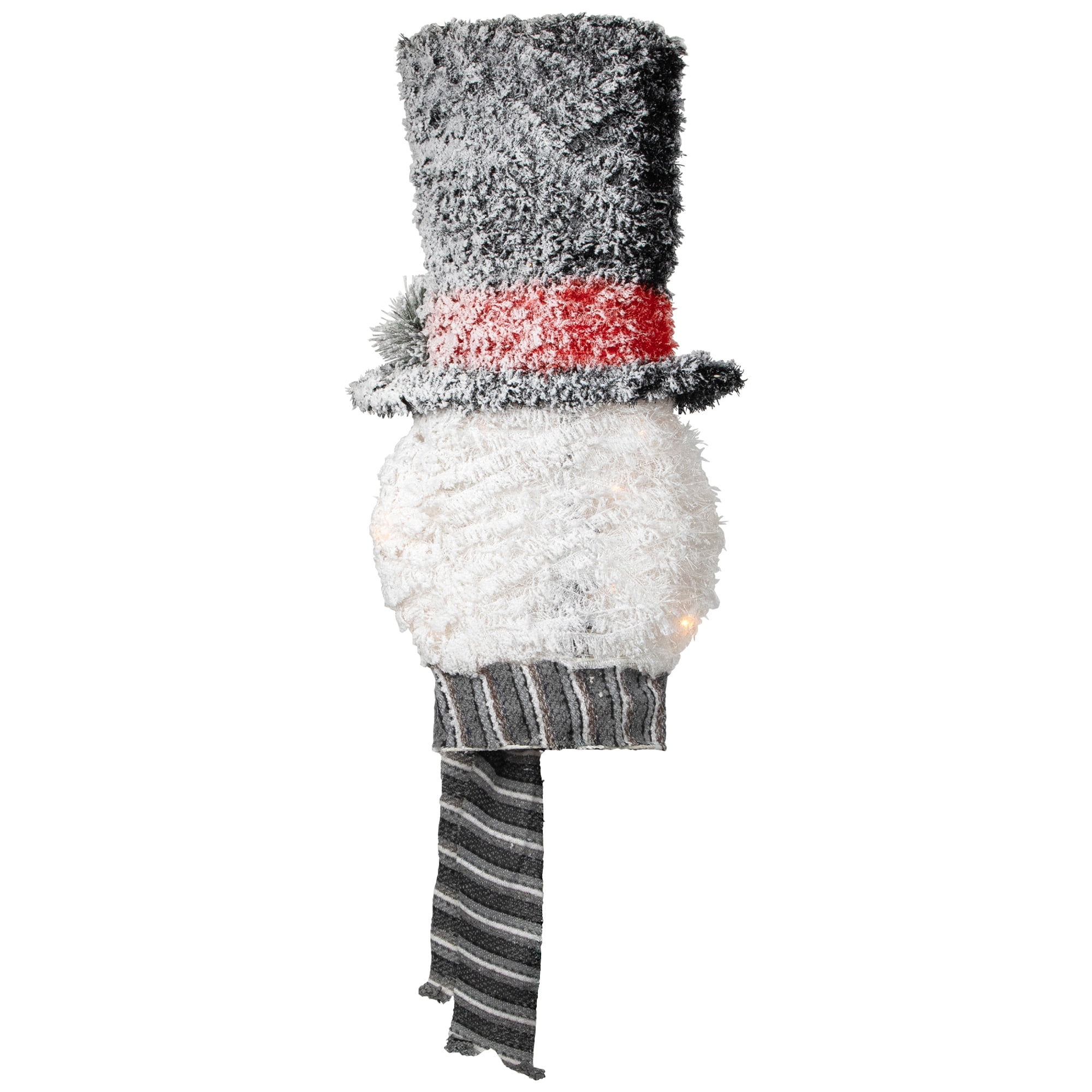 Northlight 25" Lighted Snowman with Black Frosted Top Hat Christmas Tree Topper - Image 3