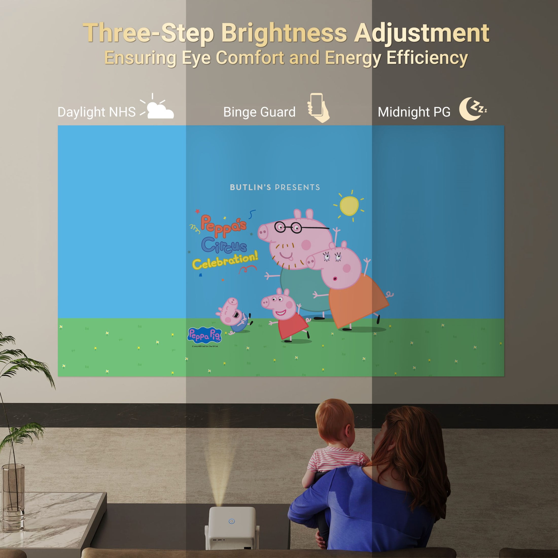 XGODY N6 Netflix Licensed Native 1080P Smart Projector With Wifi and Bluetooth,Compatible with PC/Phone, 40-120'' Screen,White, 1 Count - Image 3