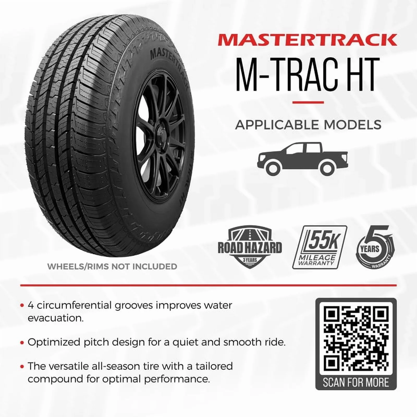 Mastertrack M-TRAC HT Highway Terrain LT245/75R16 245/75R16 10 Ply 120/116S E SUV Light Truck Tires - Image 5