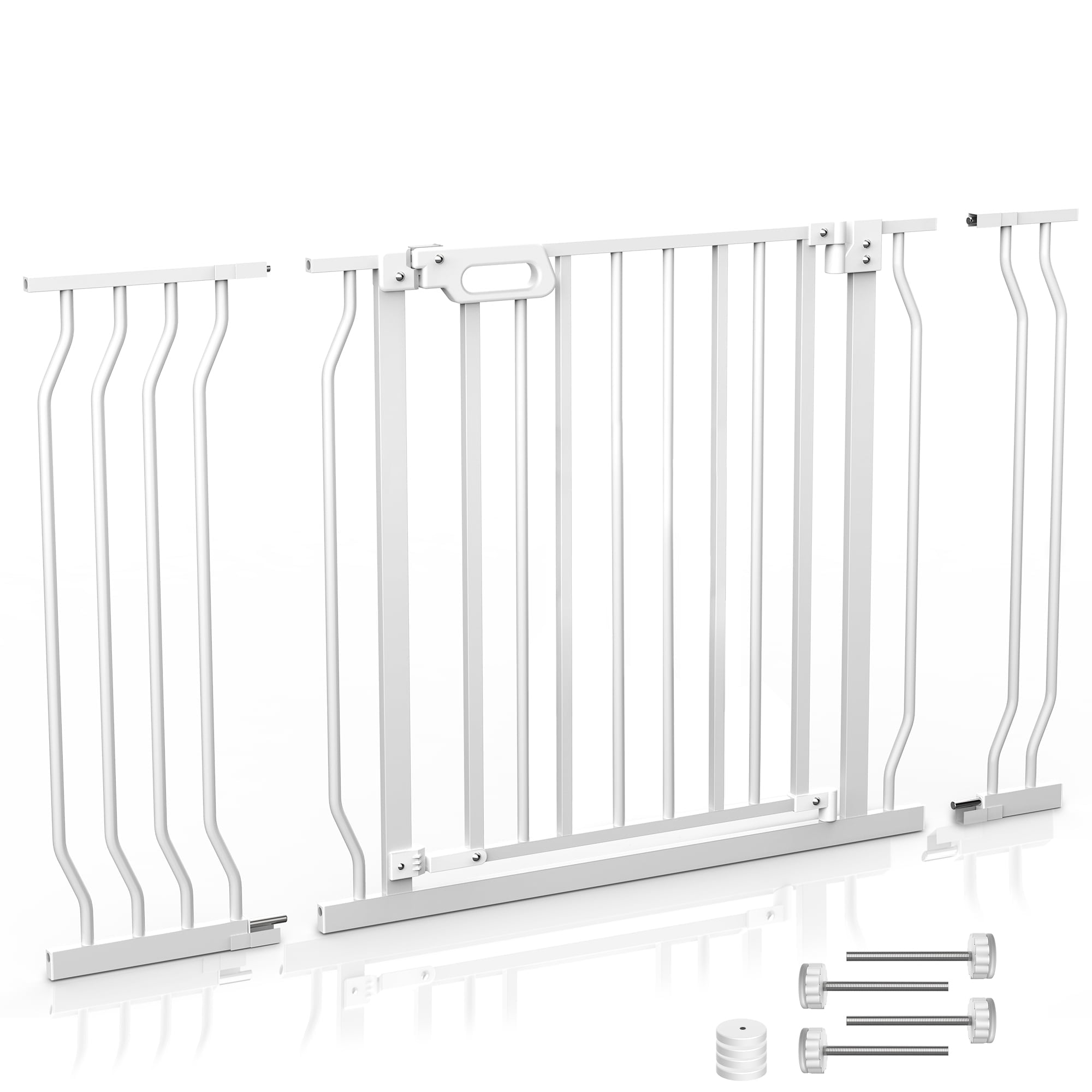 Wisairt Extra Wide Metal Baby Gates,29.5-48.8in Wide Auto Close Dog Safety Gate for Stair and Doorways,Pressure Mounted(White) - Image 8