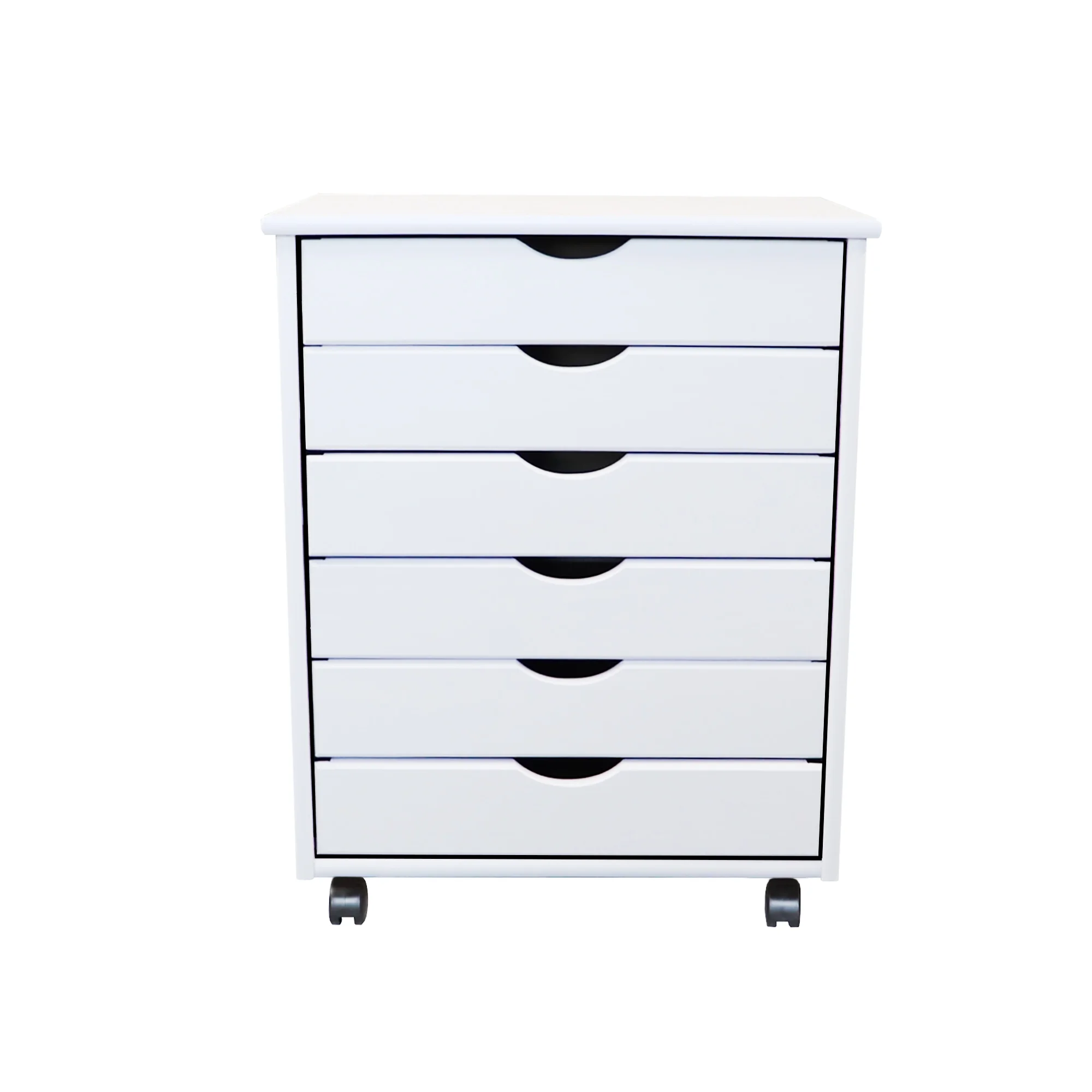 Adeptus Solid Wood 6 Drawer Original Roll Cart, White - Image 7