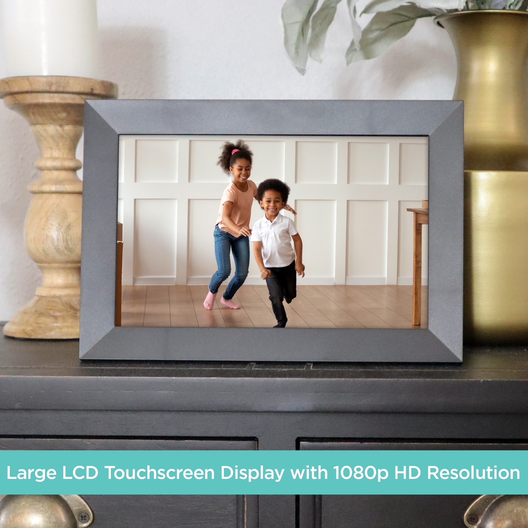 iHome 10" SmartShare Wi-Fi Digital Picture Frame With 16GB Memory, Gunmetal - Image 4