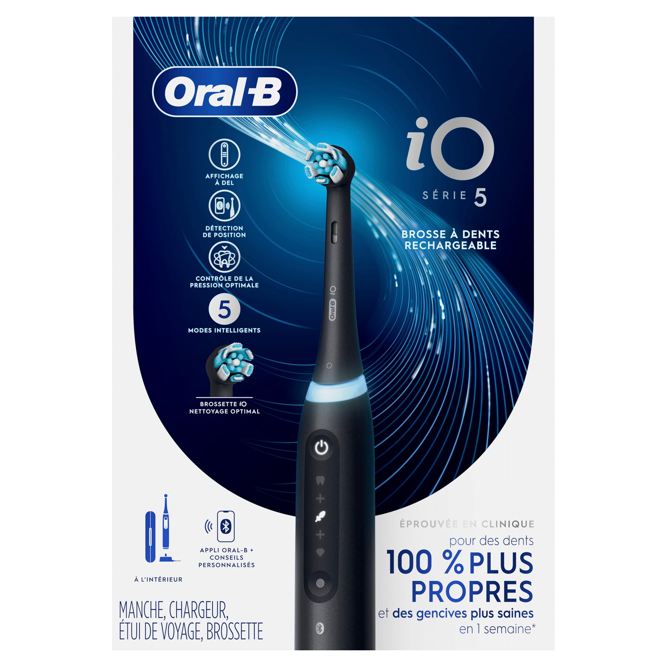 Oral-B iO Series 5 Electric Toothbrush with (1) Brush Head, Rechargeable, Black - Image 7