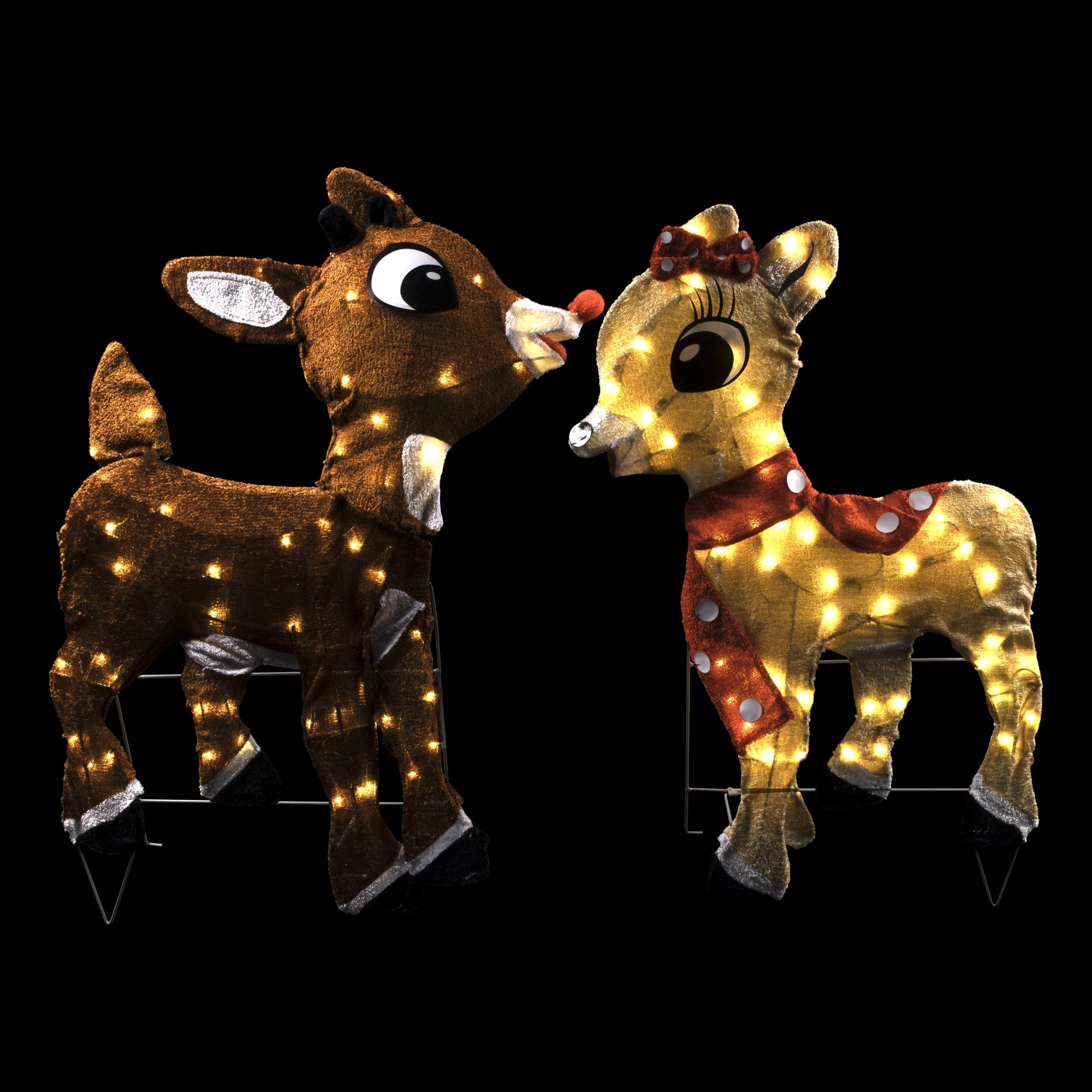 Northlight Lighted Rudolph and Clarice Outdoor Christmas Decorations - 32" - Image 3