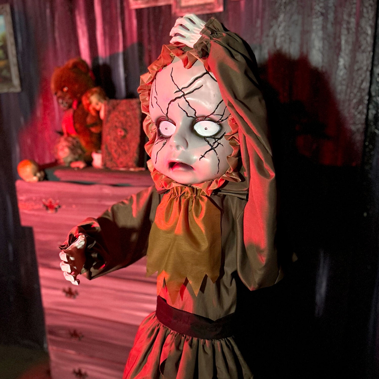 Haunted Hill Farm 5.25 ft Life Size Animatronic Demon Girl, Halloween Decoration, HHGIRL-9FLSA - Image 5