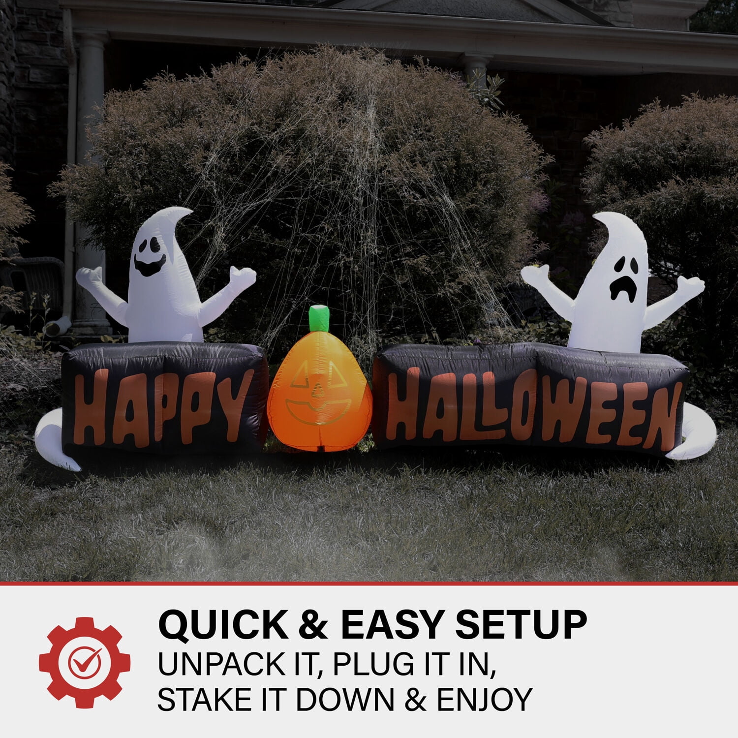 Haunted Hill Farm 3 Ft Happy Halloween Sign, Halloween Blow Up, Airblown Inflatable, 840148726505 - Image 14