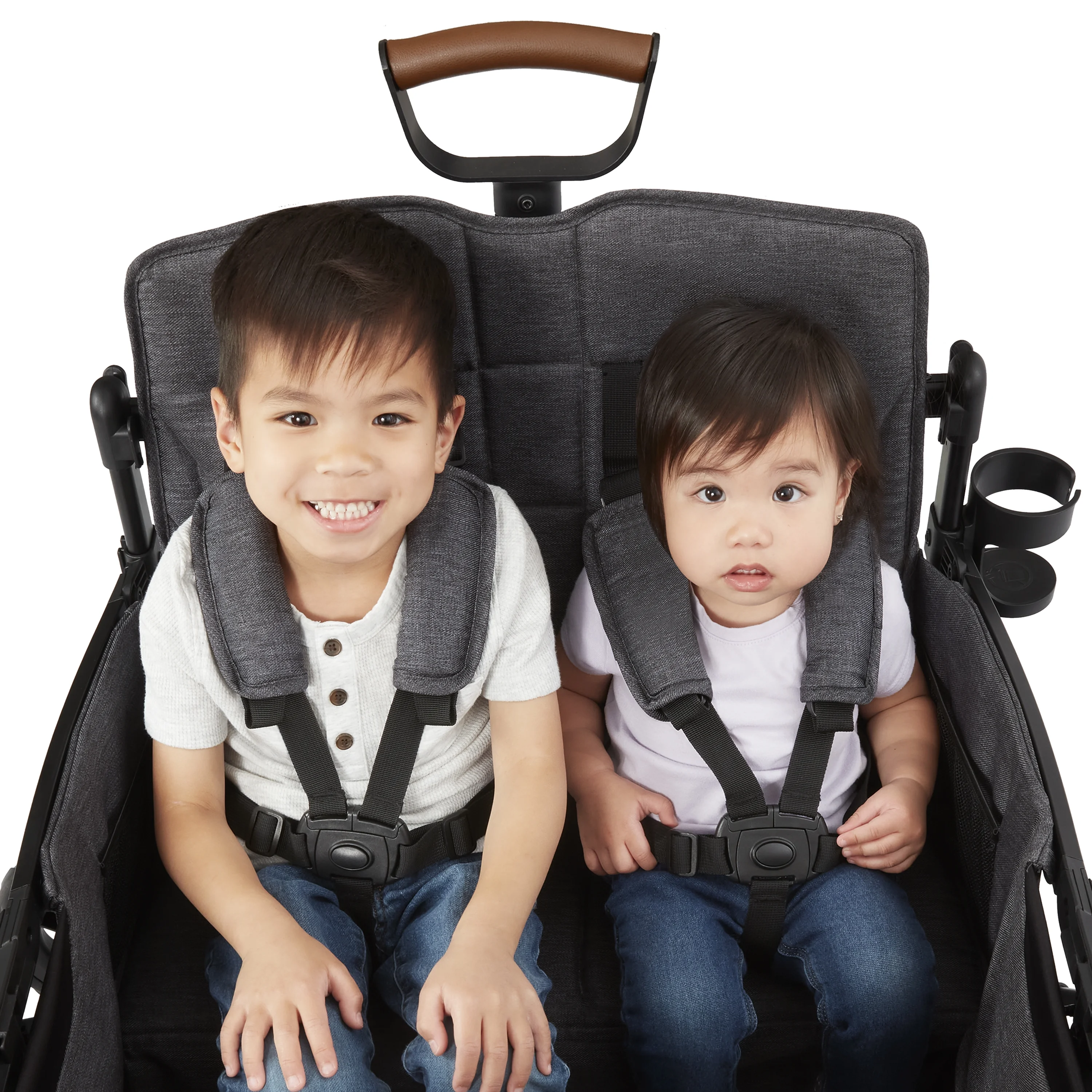 Voya Quad Stroller Wagon by Radio Flyer, 4-Seat for Kids Ages 6 Months+, Gray - Image 3