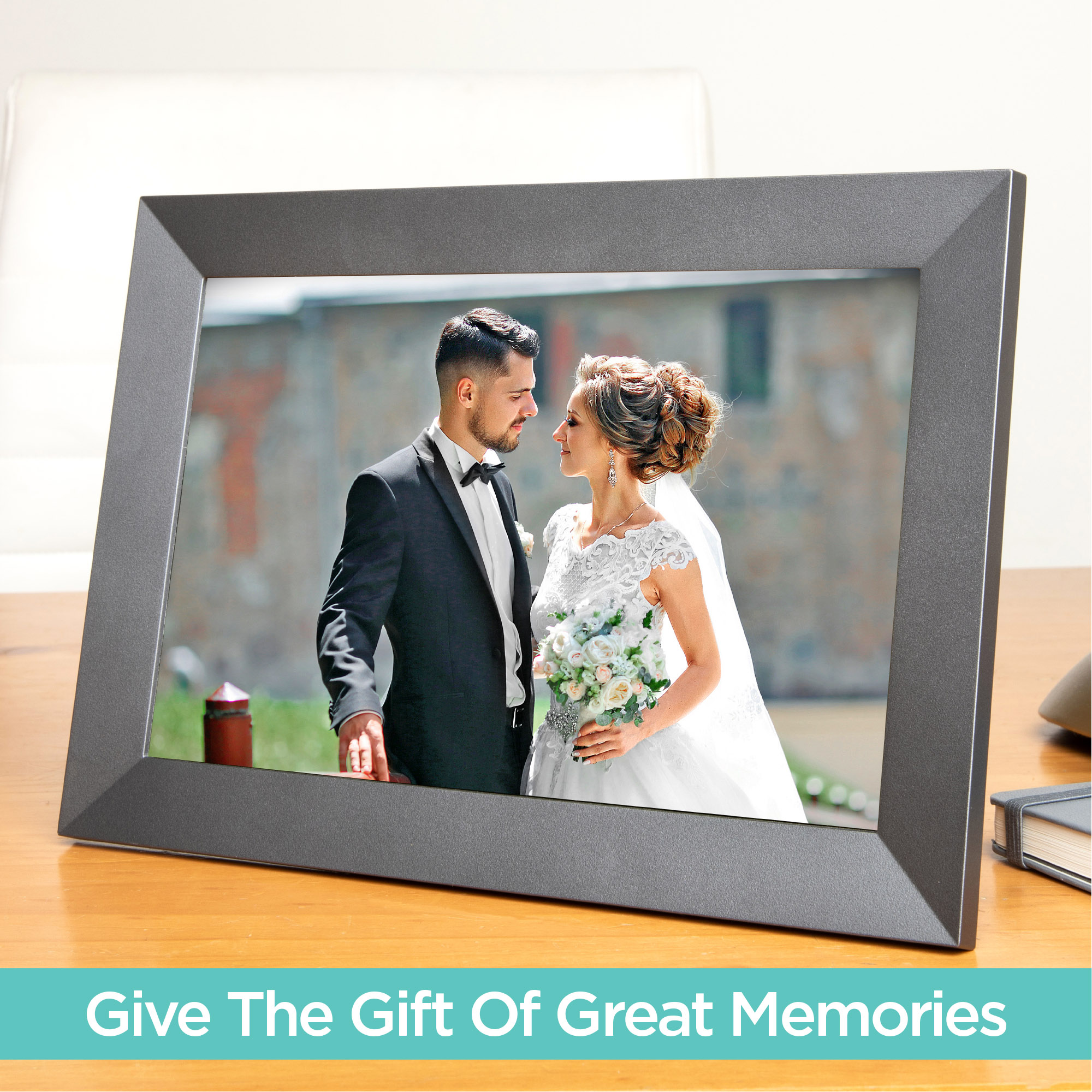 iHome 10" SmartShare Wi-Fi Digital Picture Frame With 16GB Memory, Gunmetal - Image 6