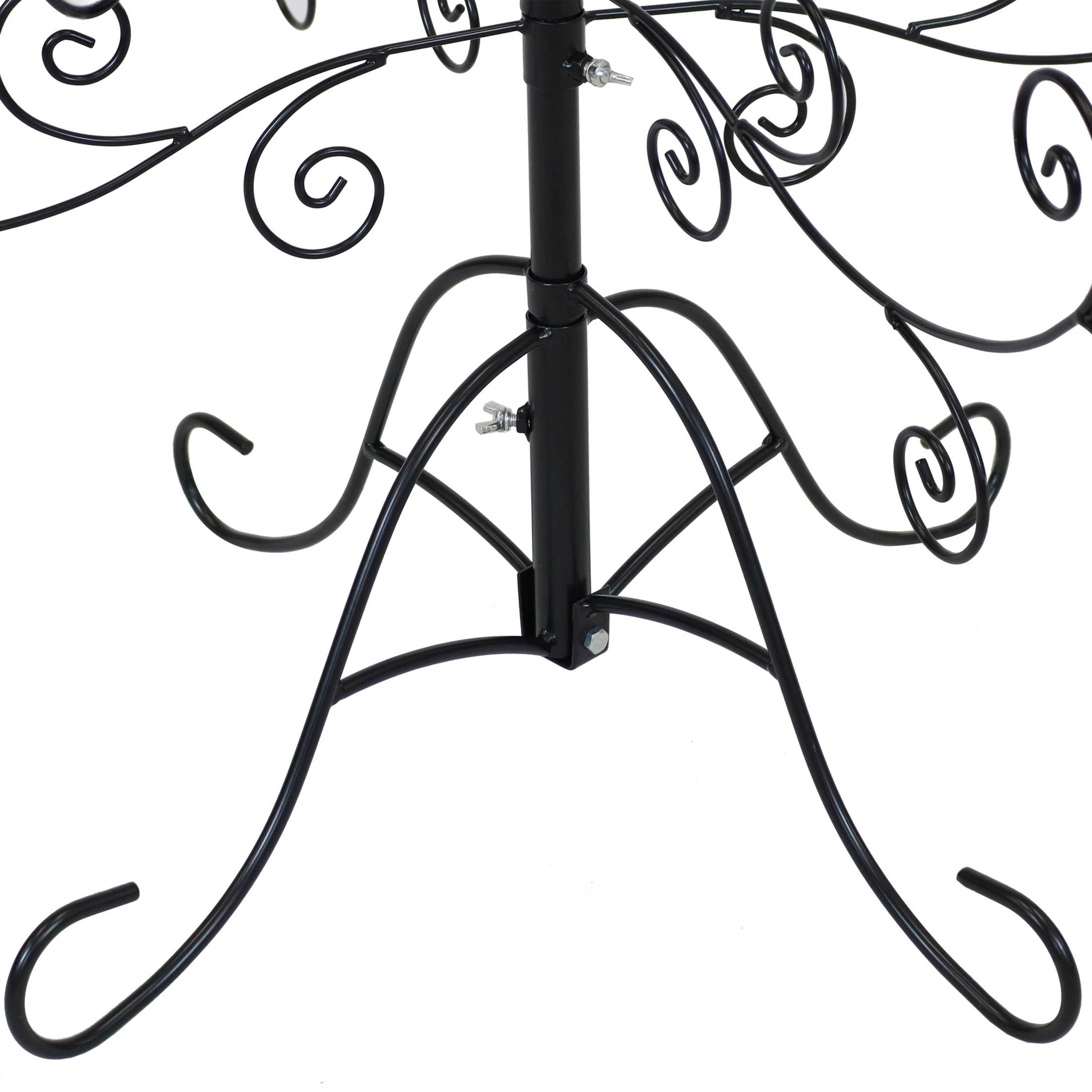 Sunnydaze Noelle Christmas Tree Ornament Display with Hooks 5 ft, Black - Image 8
