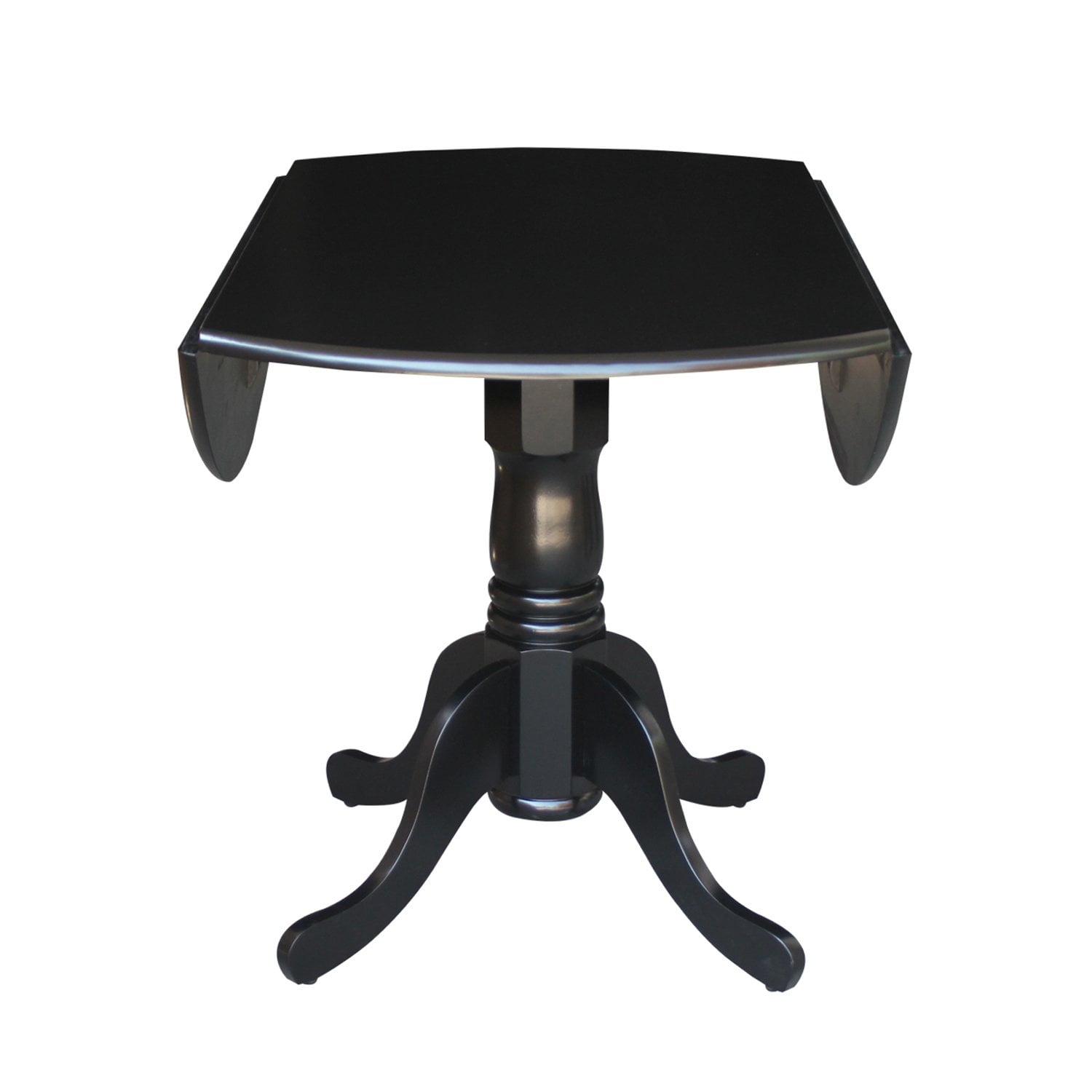 International Concepts 42" Round Dual Drop Leaf Dining Table in Black - Image 3