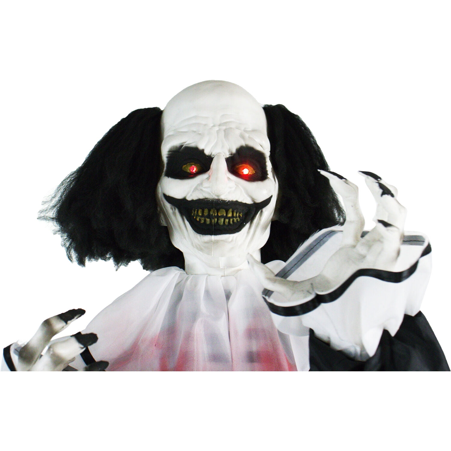 Haunted Hill Farm 75" Clown Animatronic with Lights and Sound, Halloween Decor HHCLOWN-11FLSA - Image 5