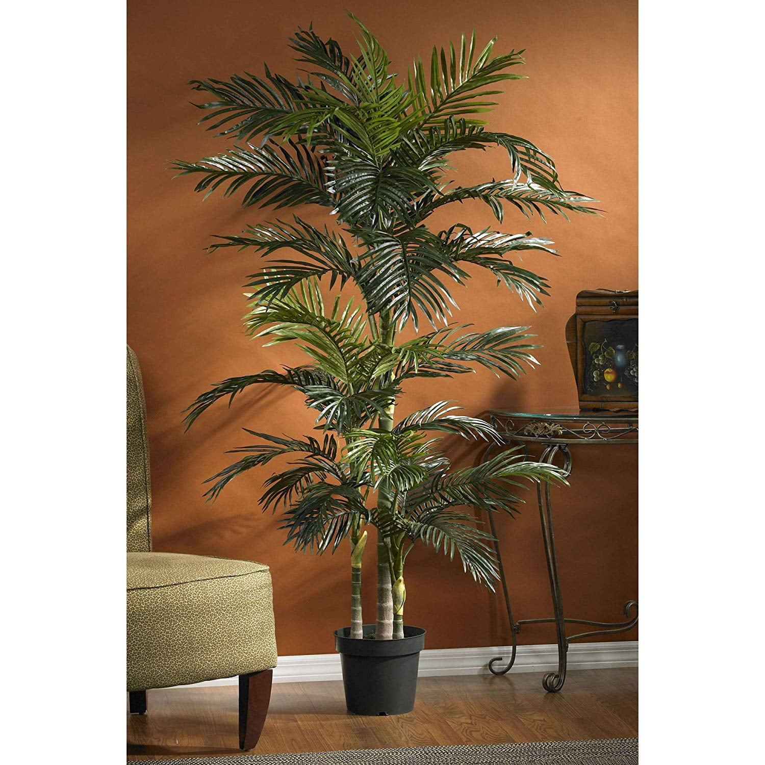 Nearly Natural 6.5’ Artificial Golden Cane Palm Tree – Lifelike Faux Tropical Plant for Home & Office Decor - Image 2