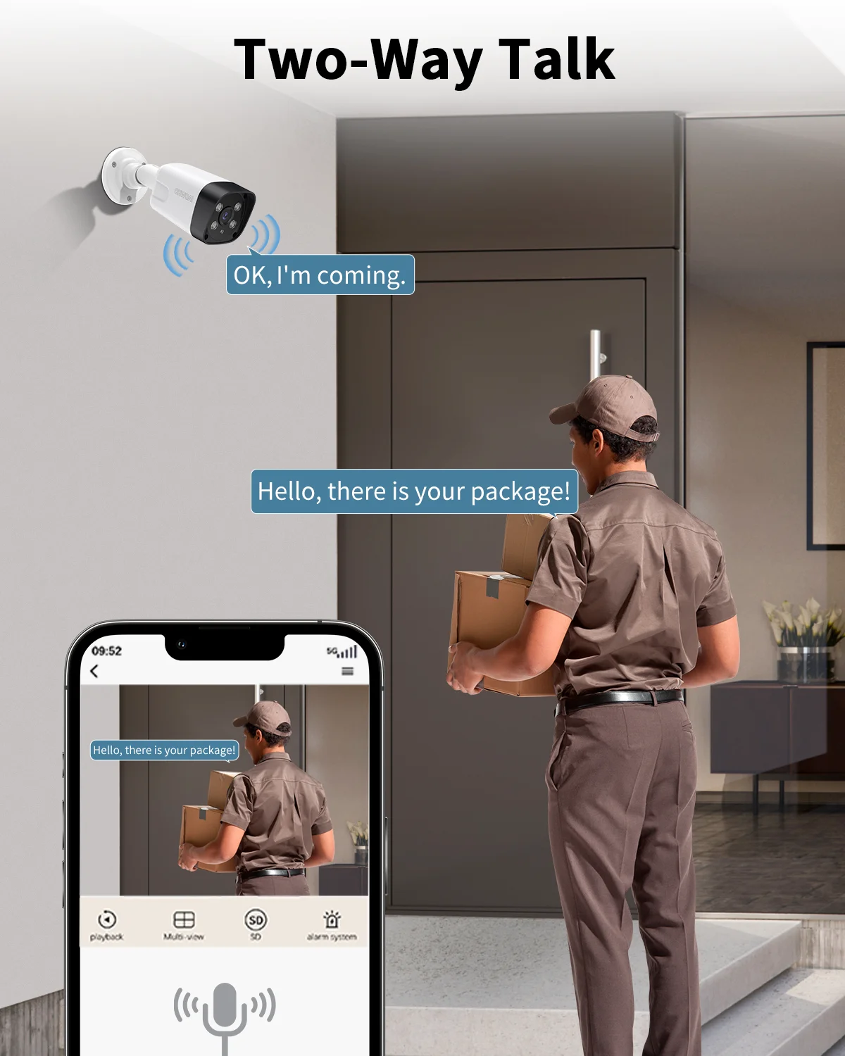 《2-Way Audio & 100ft Night Vision》OHWOAI Wired Outdoor 4K Ultra 8.0MP POE Security Camera System. - Image 3