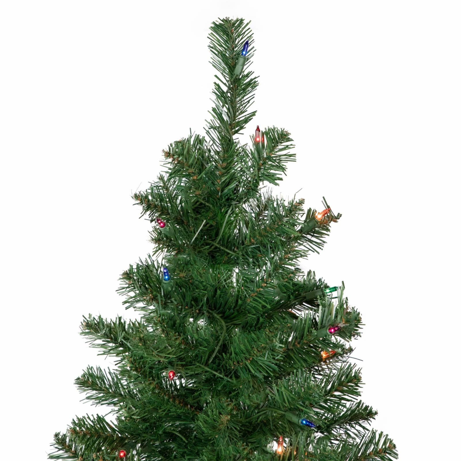 Northlight 6' Pre-Lit Wilson Pine Slim Artificial Christmas Tree Multi Lights - Image 4