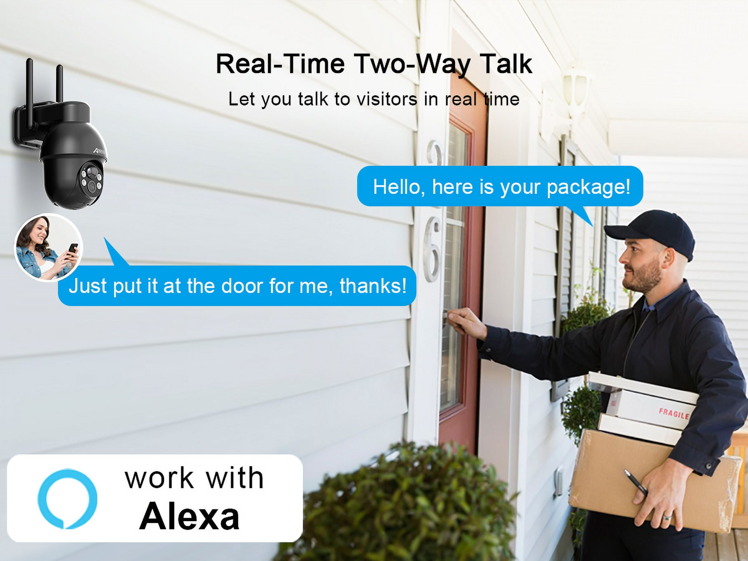 ANRAN 2K Security Camera Wireless Outdoor, Solar Outdoor Camera with 360° View, Smart Siren, Spotlights, 3MP Color Night Vision, AI Human Detection, 2-Way Talk - Image 4