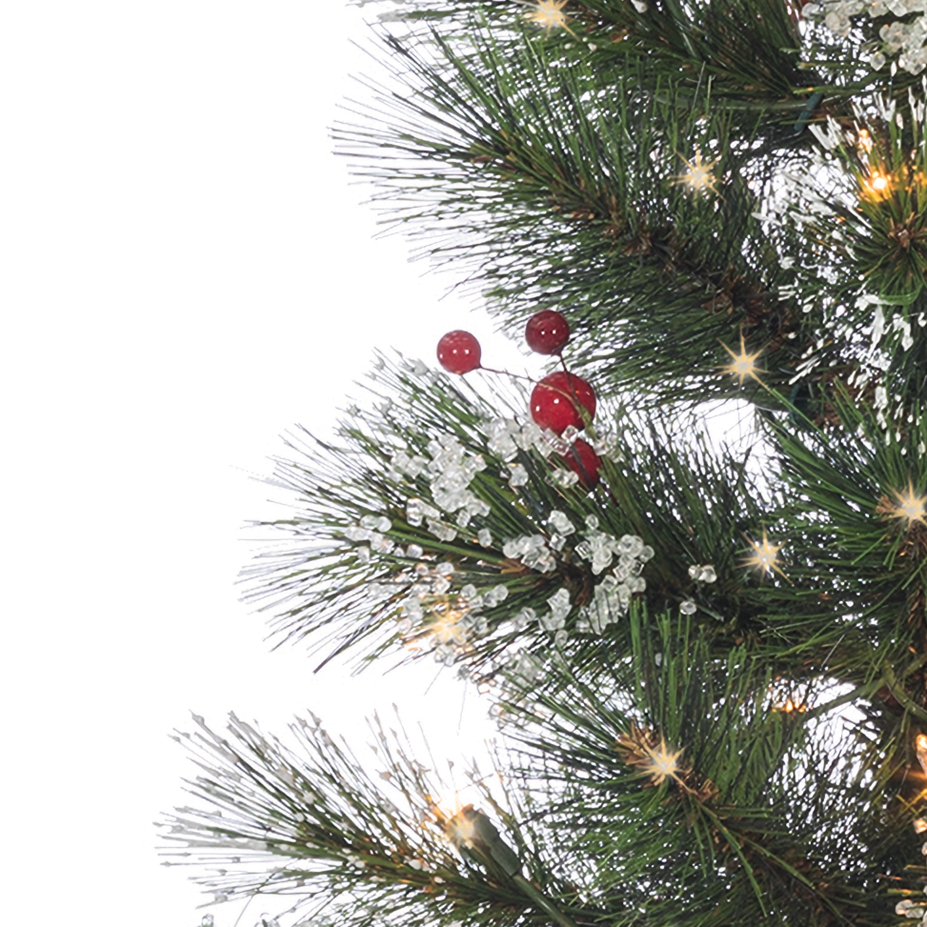 Gerson 4 ft. Pre Lit Clear UL Potted Hard Needle Loveland Spruce Set of 2 - Image 4