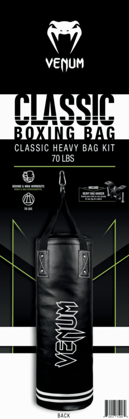 Venum Classic 70 lb Heavy Punching Bag Kit – Boxing & MMA Training – Black/White – 48” Assembled - Image 5