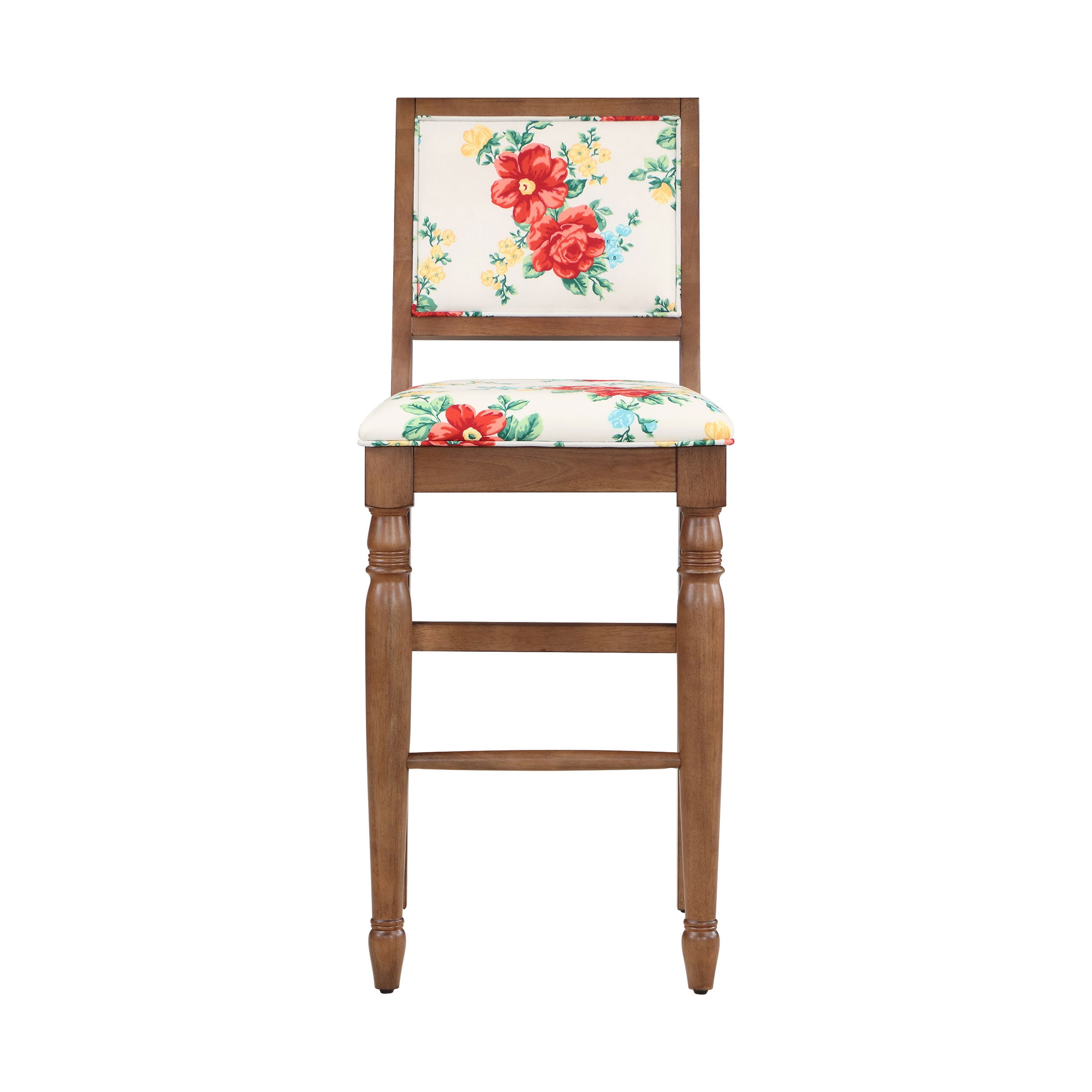 The Pioneer Woman Vintage Floral Bar Stools Made With Solid Wood Frame, Set of 2 - Image 5