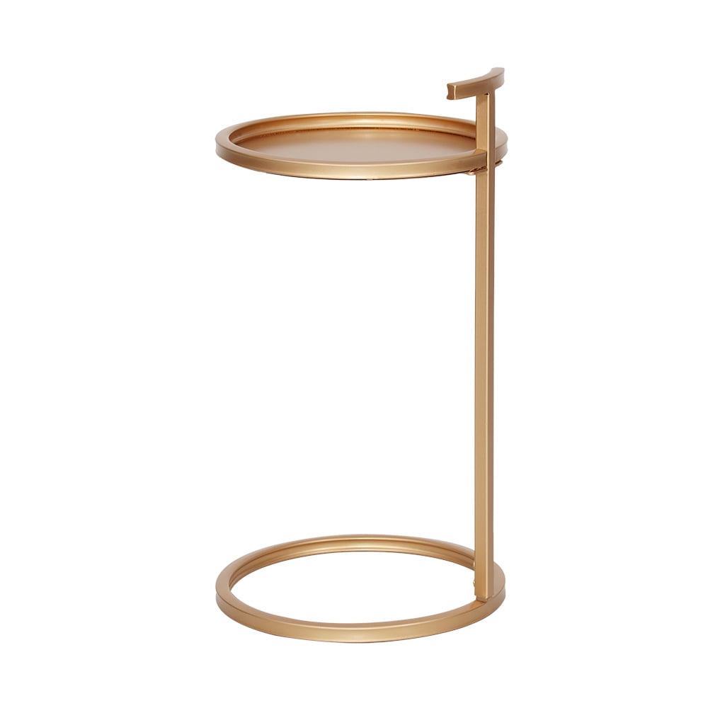 Abble Dia 12" Round Soft Gold Metal C Table - Image 4