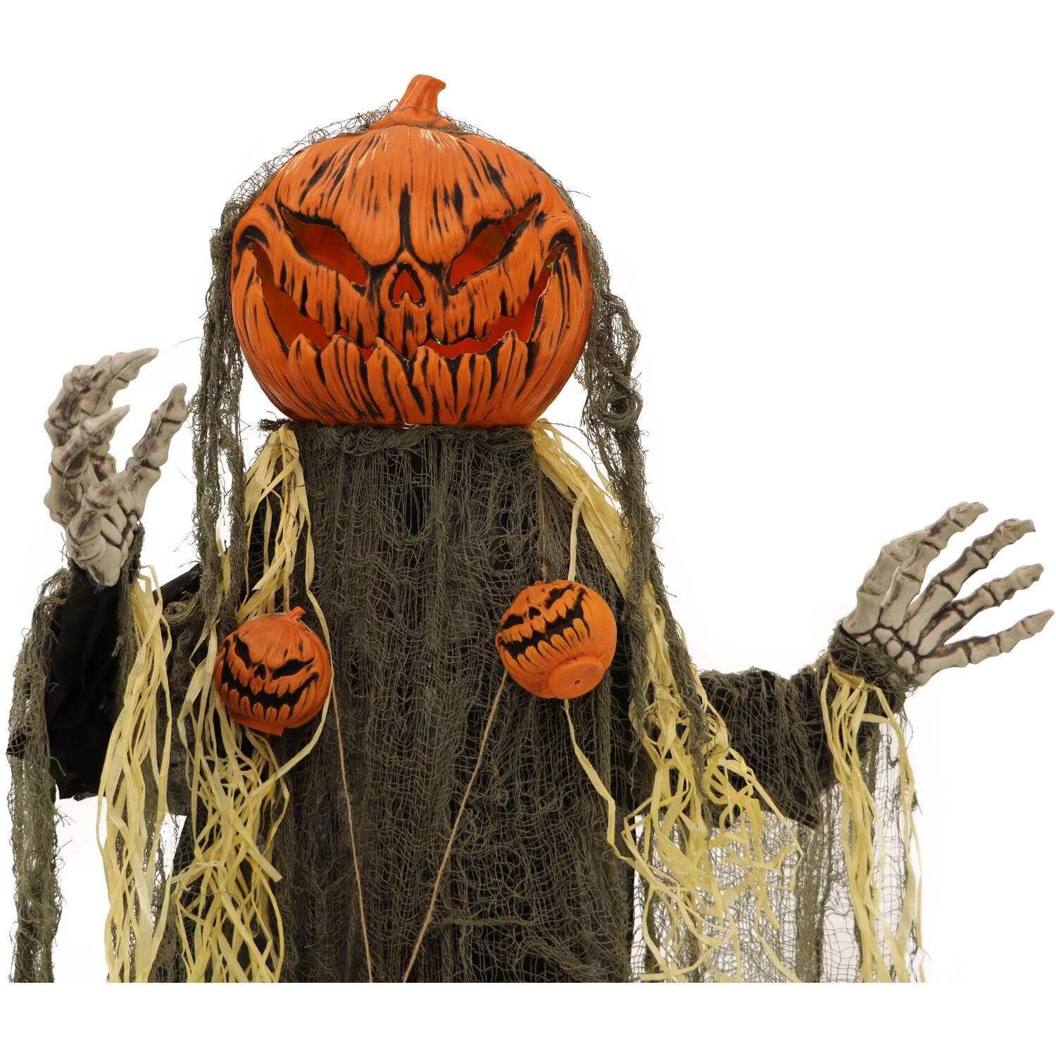 Haunted Hill Farm 5.3 ft Animatronic Pumpkin Man, Indoor/Outdoor Halloween Decor, Multi-Color, HHPUMP-6FLS - Image 7