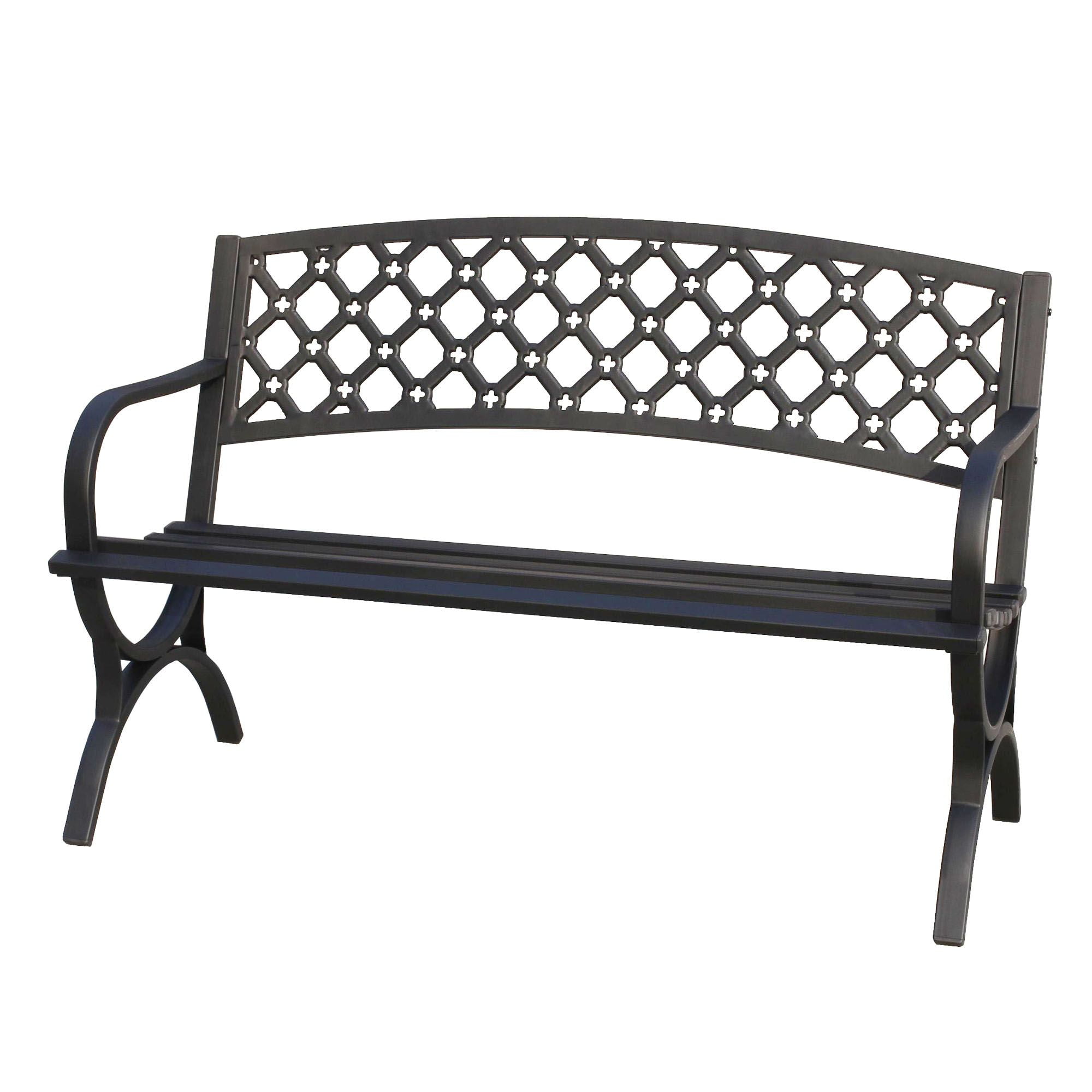 Abble High Back Outdoor Park Bench Garden Bench Patio Bench Porch Bench - Image 4