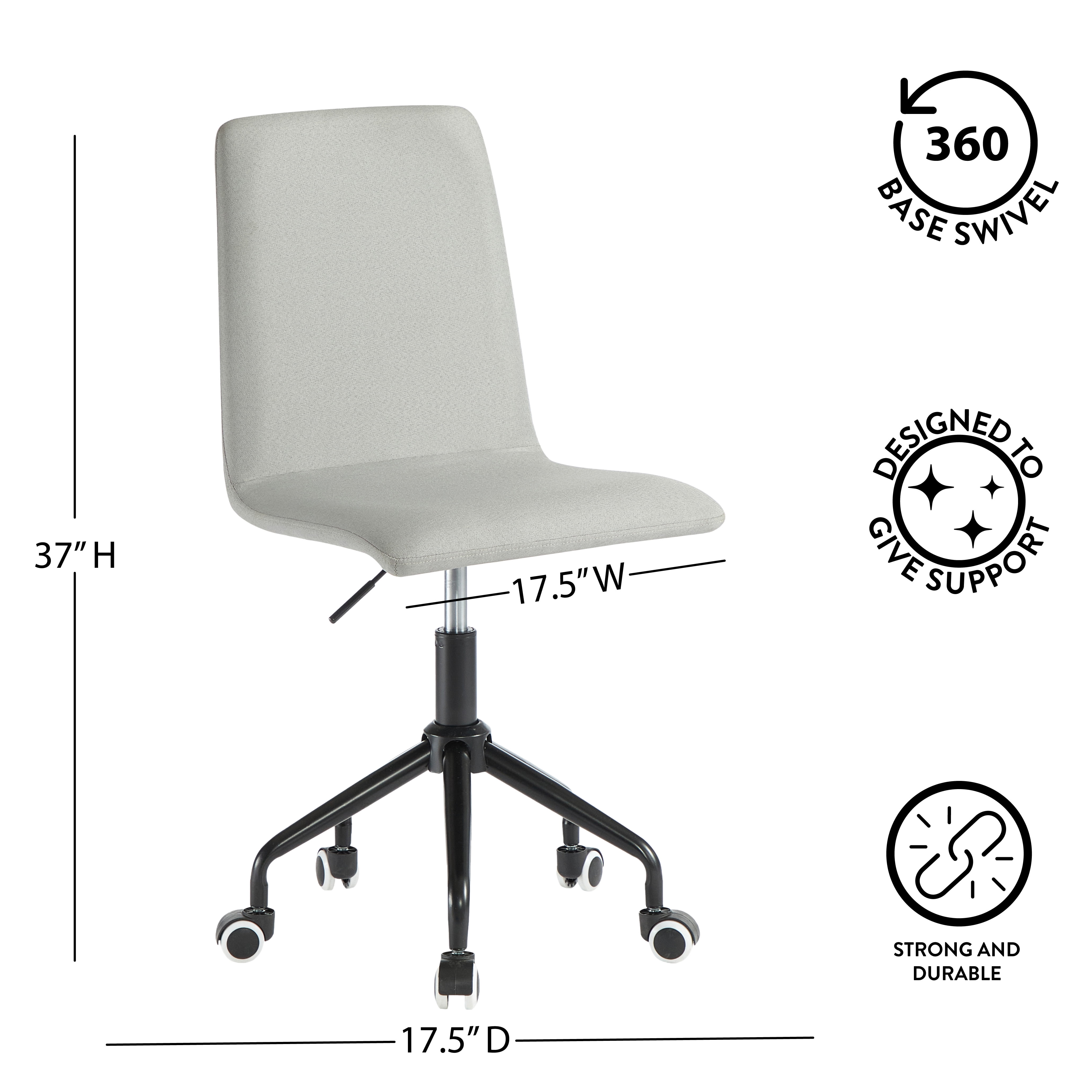 Urban Shop Rolling Linen Swivel Office Chair, Multiple Colors - Image 6