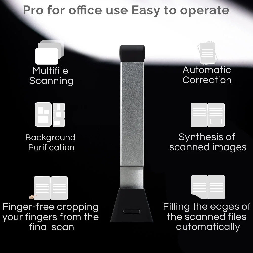 iOCHOW Portable Document Camera: High Definition 13MP Document Scanner USB Visualizer Up to Size A3 Multilingual OCR Detection for Remote Lessons Office and Education, Not Compatible with Mac - Image 5