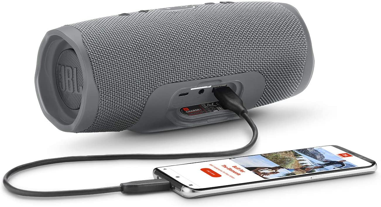 JBL Charge 4 Portable Waterproof Bluetooth Speaker, Gray - Image 5