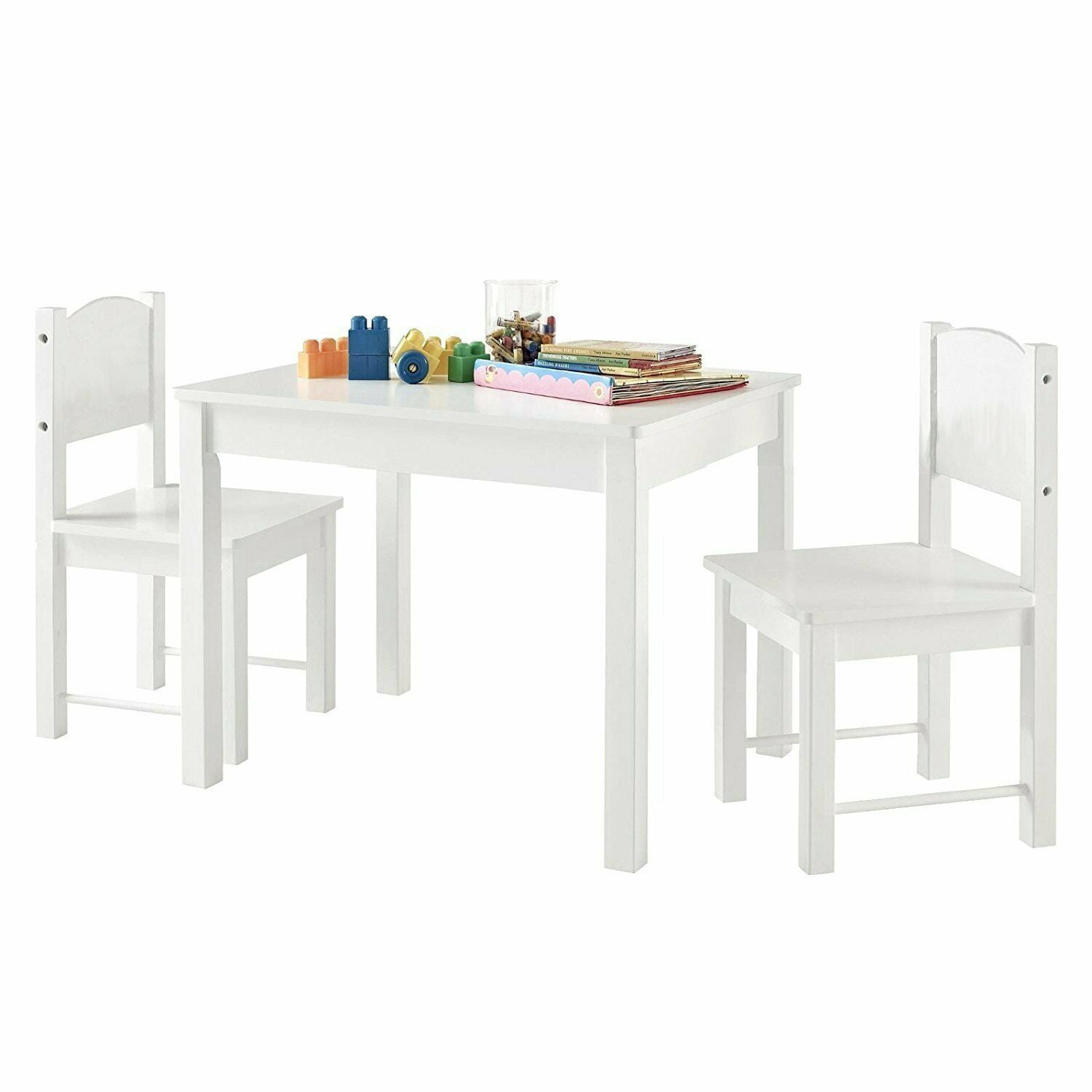 Yoneston Kids Table and 2 Chairs Set, Ideal for Arts & Crafts, Snack Time, Homeschooling, Homework & More, White - Image 8
