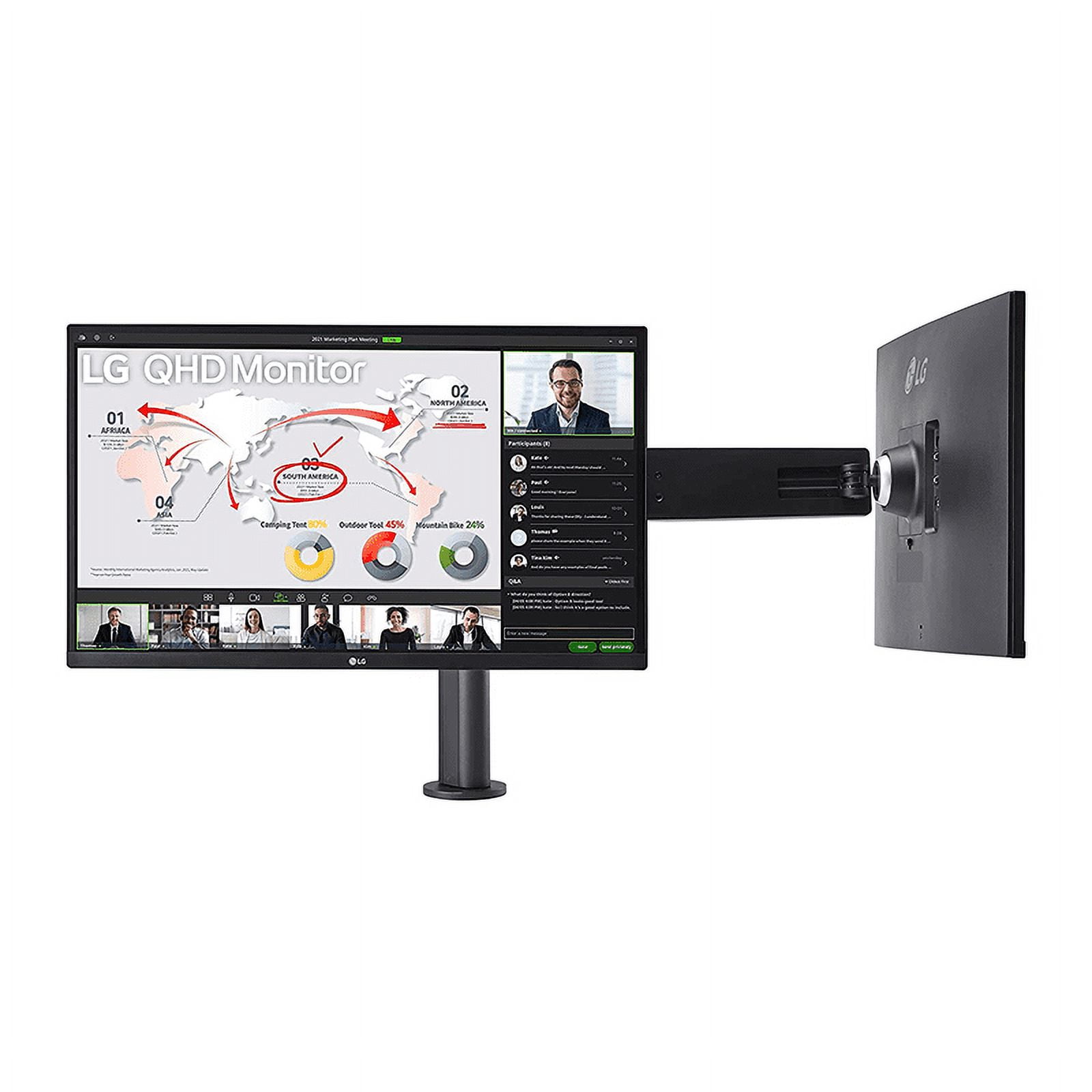 LG 24 Class QHD IPS Monitor Ergo Dual with USB-C and DP Daisy Chain - Image 4