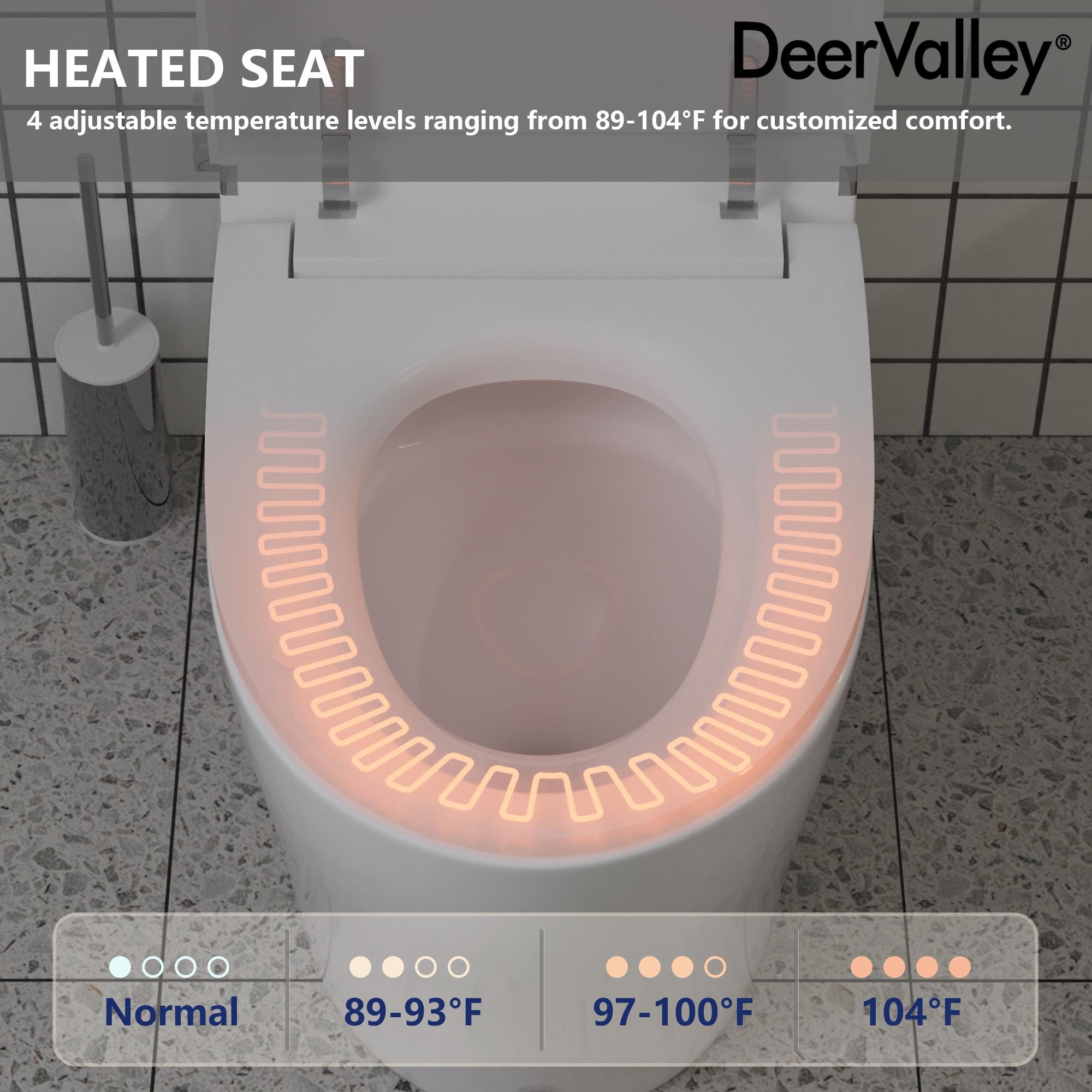 1.28 GPF Single Flush Tankless Elongated Smart 1-Piece Toilet in White with Heated Seat, Auto Flush, Night-Light - Image 3