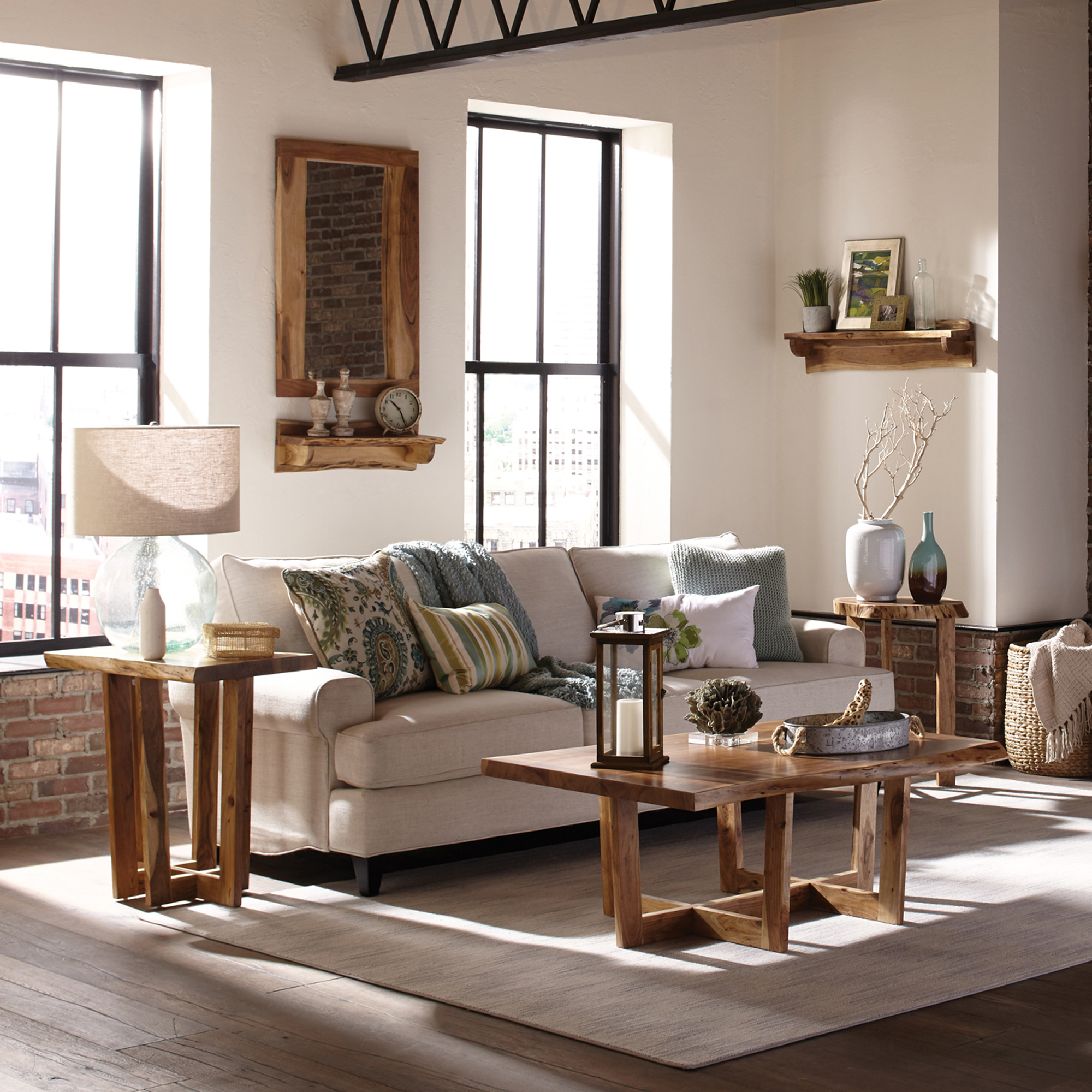 Alaterre Furniture Berkshire Natural Live Edge Wood End Table - Image 4