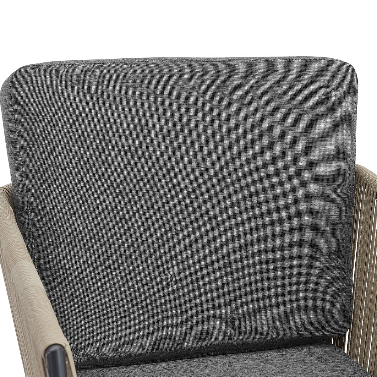 3 PCS Outdoor Patio Set Rattan Wicker Patio Chat Chairs & Table Bistro Seating Cushion Set, Grey - Image 5