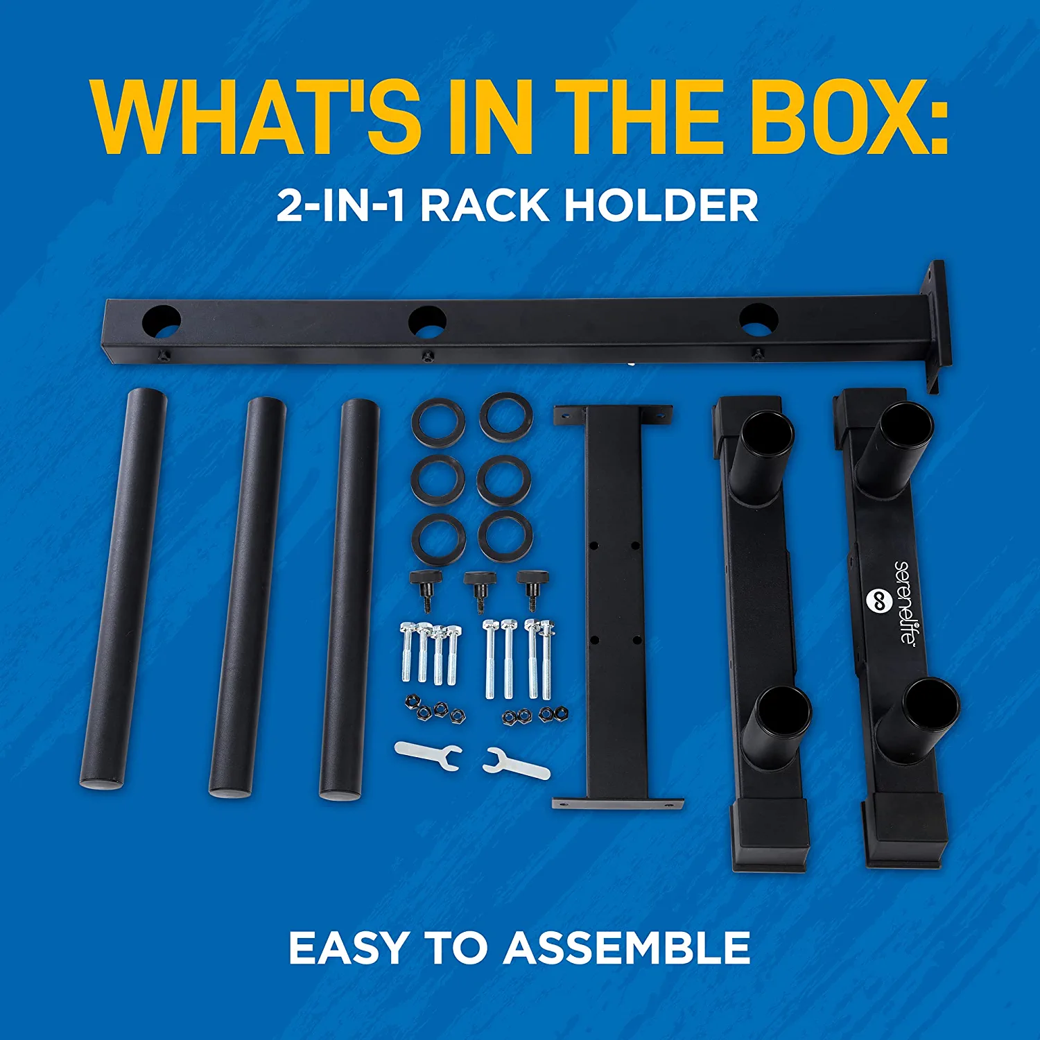 SereneLife Olympic Weight Plate Rack Steel - 800 Pounds Capacity, Heavy Duty Gym Organizer - Image 6