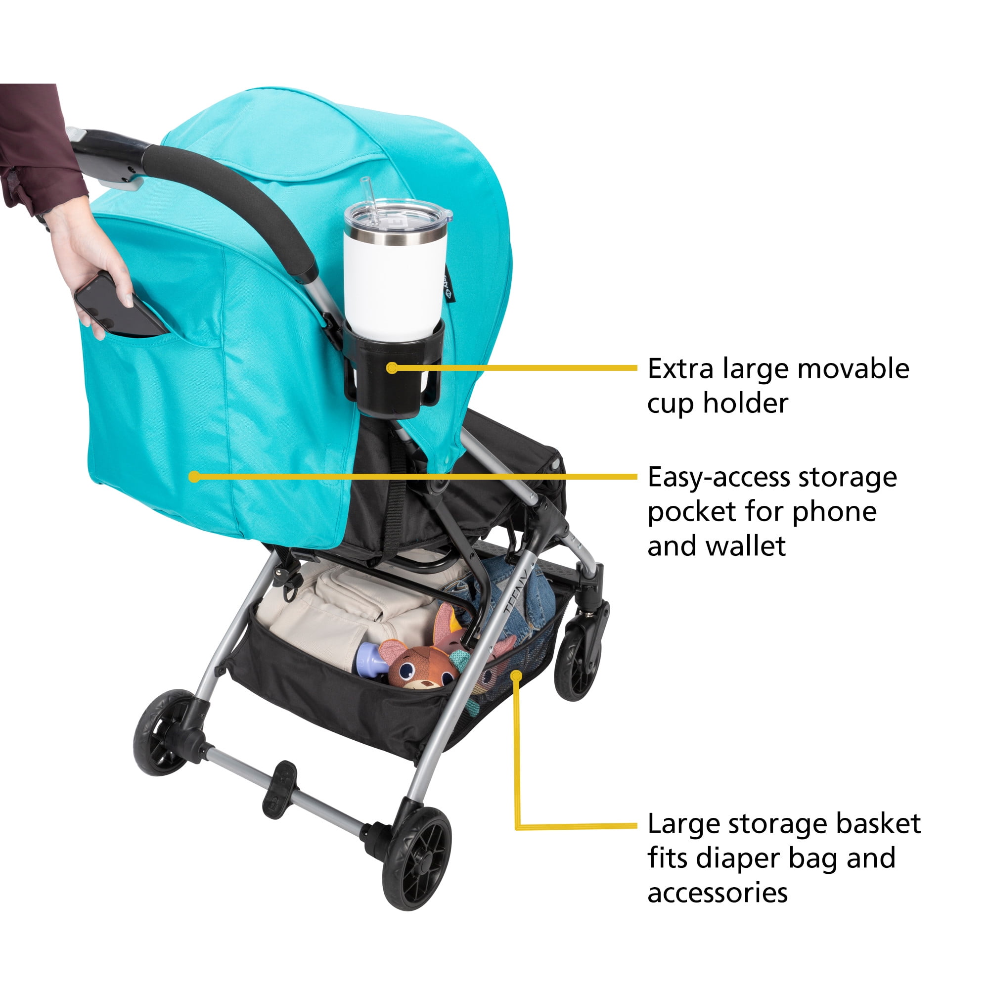 Safety 1st Teeny Ultra Compact Stroller, Bahama Breeze, Toddler, Unisex - Image 7