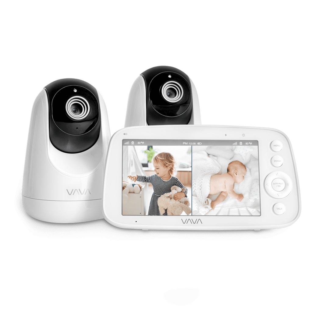 VAVA 5" 720P HD Baby Monitor with 2 Cameras, Night Vision, Zoom/Pan/Tilt, 2-Way Audio, White-New - Image 8