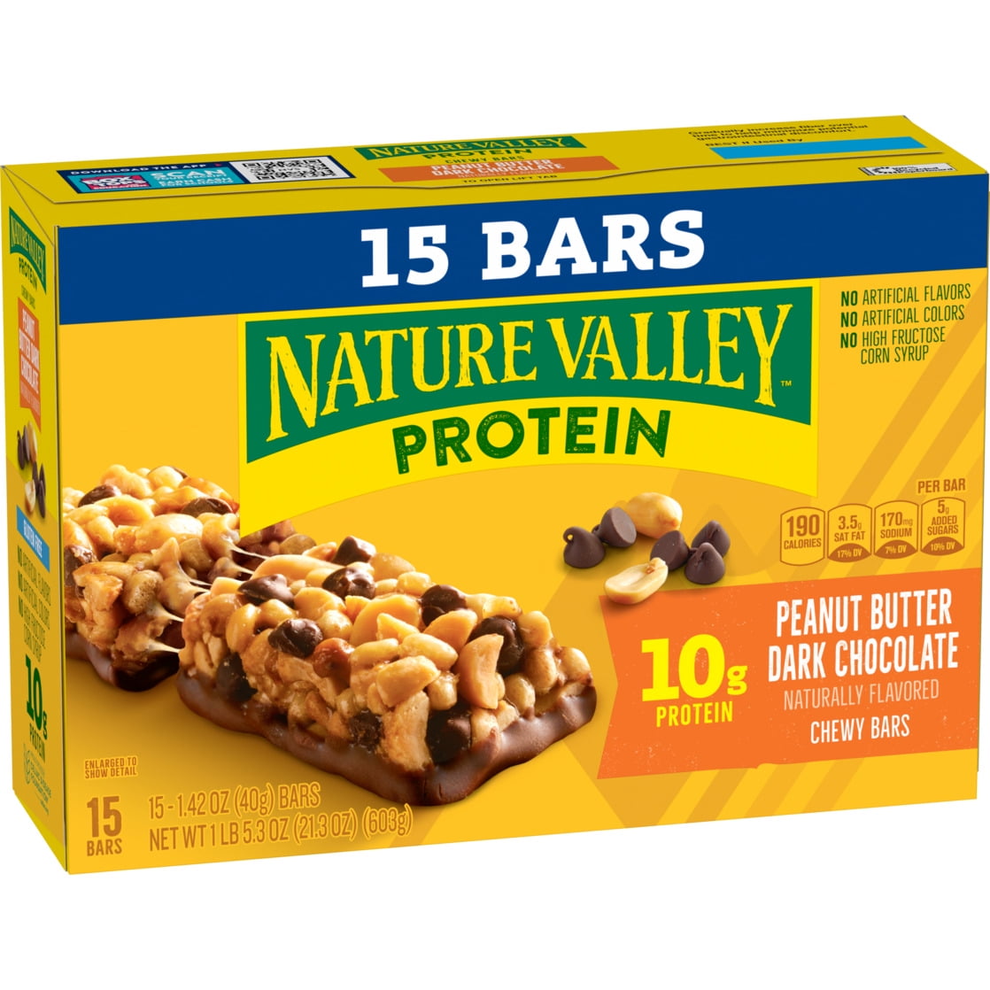 (6 pack) Nature Valley Protein Chewy Snack Bars, Peanut Butter Dark Chocolate, 15 Bars, 21.3 oz - Image 17