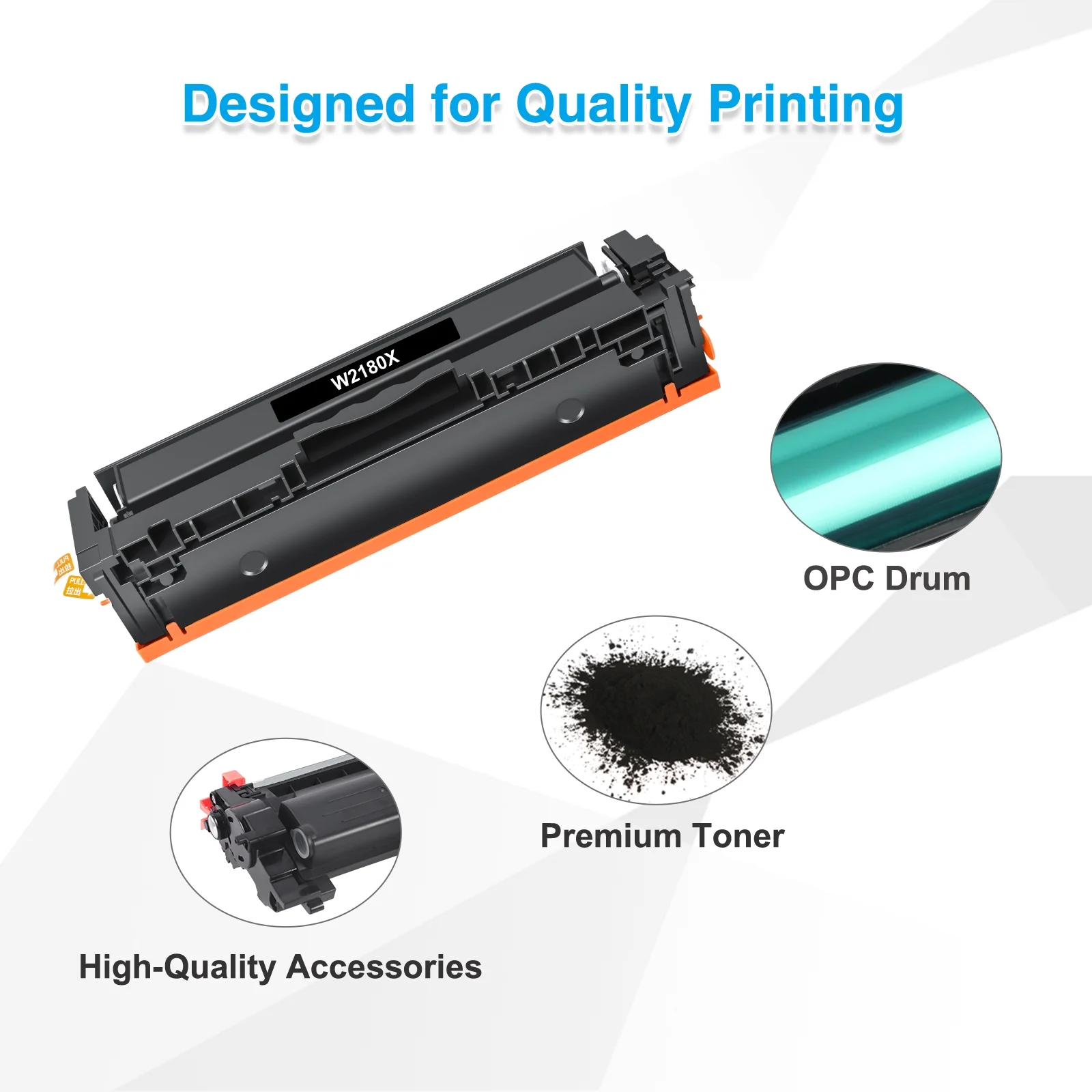 218X Toner Cartridges No-Chip Compatible for HP 218X W2180X 3201dw Color Laserjet Pro MFP 3301sdw 3301fdw 3201dw 3301cdw 3301 3201 Printer Ink Black Cyan Yellow Magenta, 4-Pack W2180A 218A Toner - Image 8