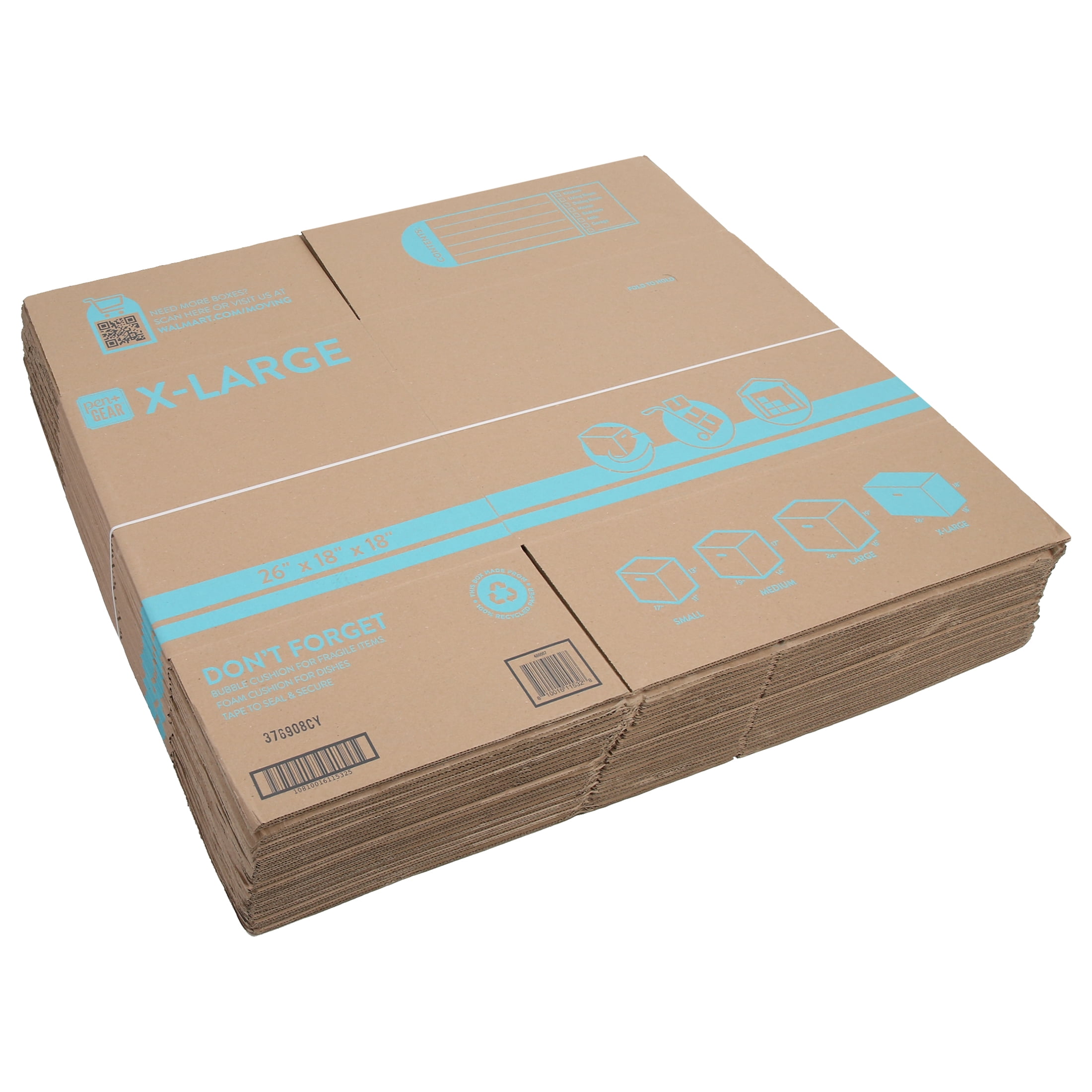 Pen+Gear Extra Large Recycled Moving Boxes, 26 in. L x 18 in. W x 18 in. H, Kraft, 25 Count - Image 6