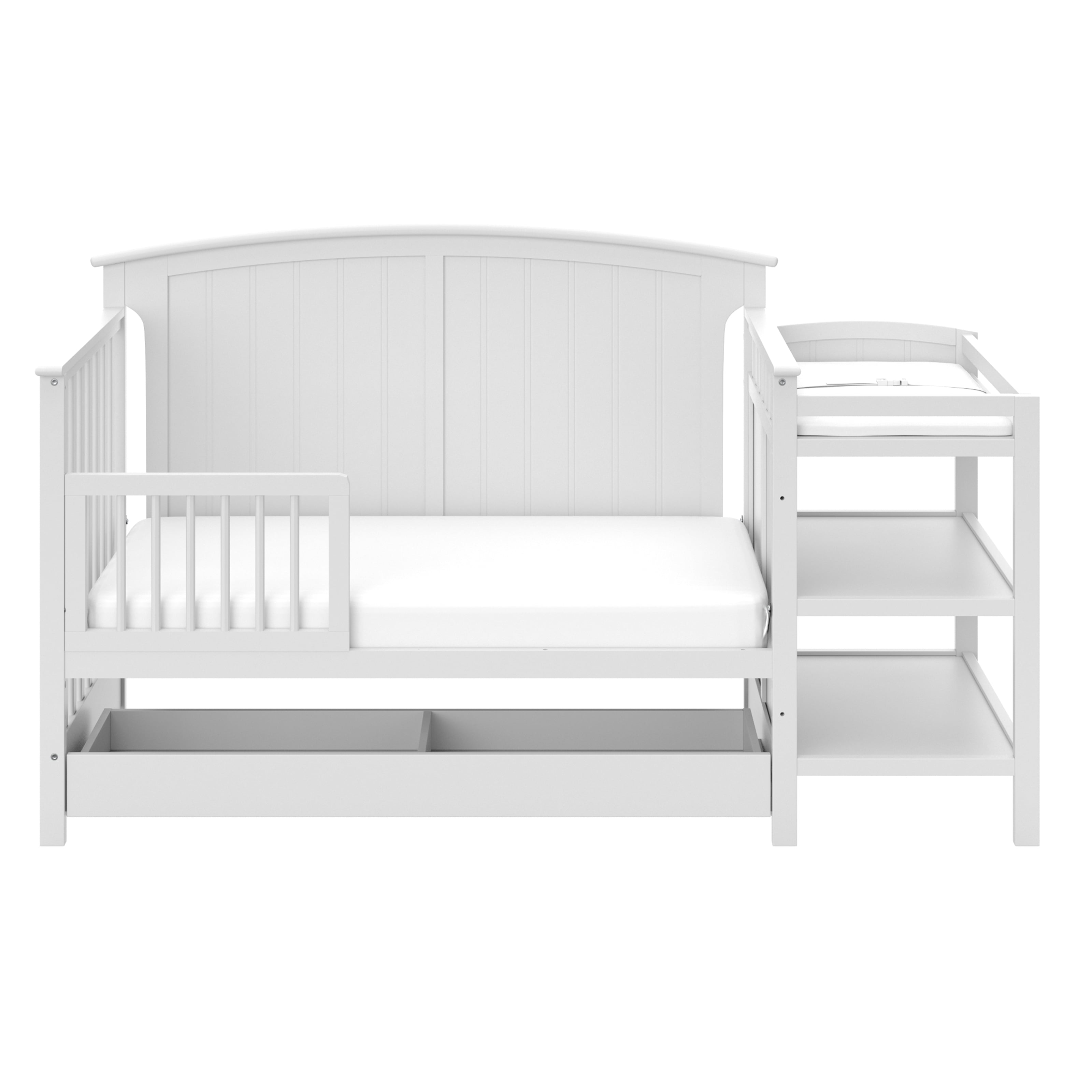 Storkcraft Steveston 5-in-1 Convertible Baby Crib & Changer, White - Image 7