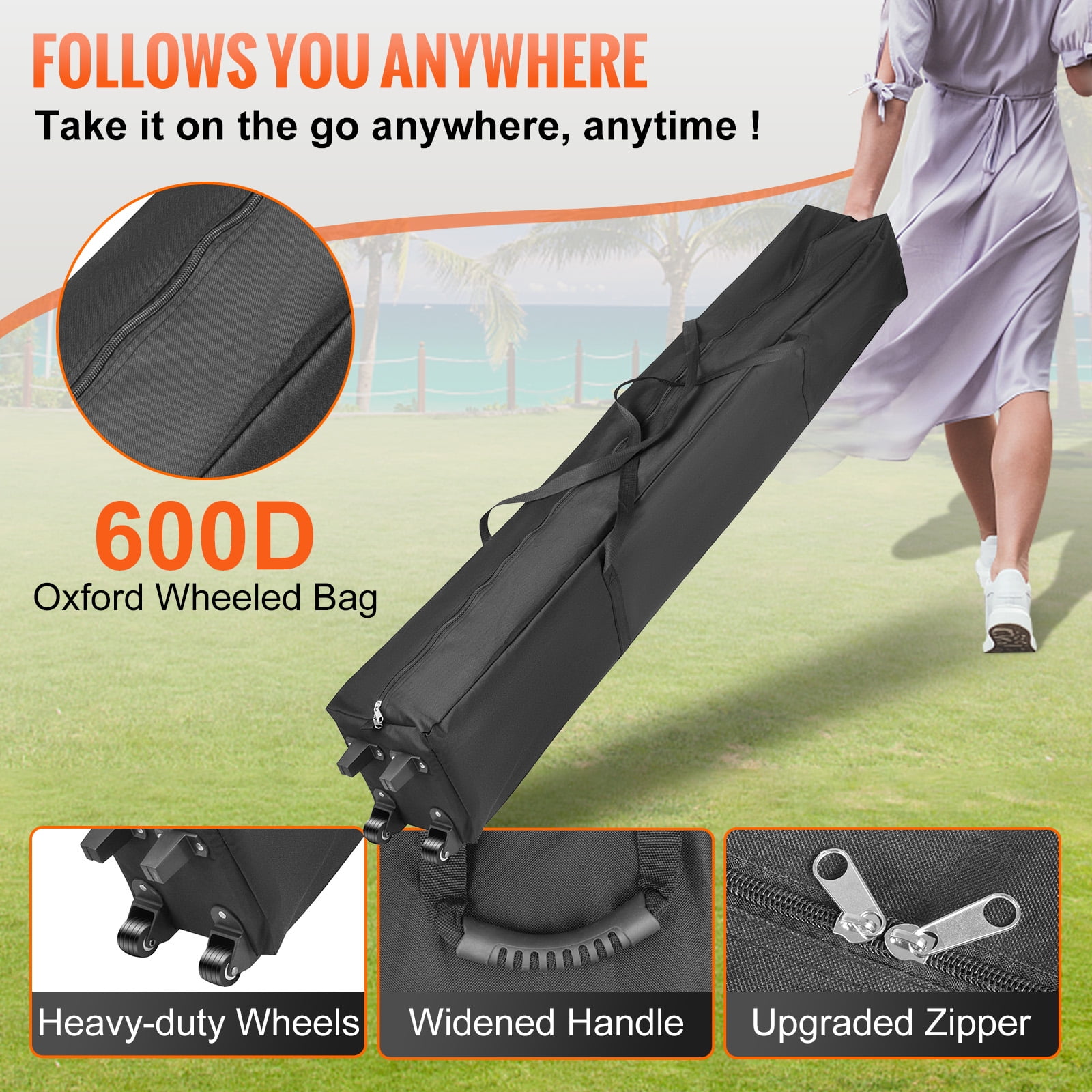 BENTISM 10' x 10' Instant Pop Up Gazebo Tent, Adjustable Height with UV Resistant - Image 4