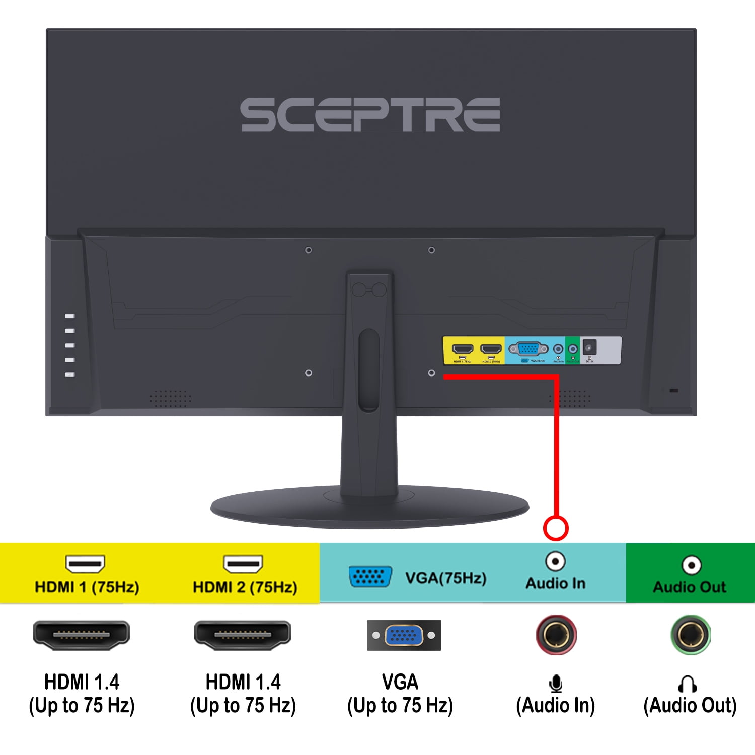 Sceptre E278W-FPT 1920 x 1080 Full HD Resolution Computer Monitor with up to 75Hz Refresh Rate - Image 8