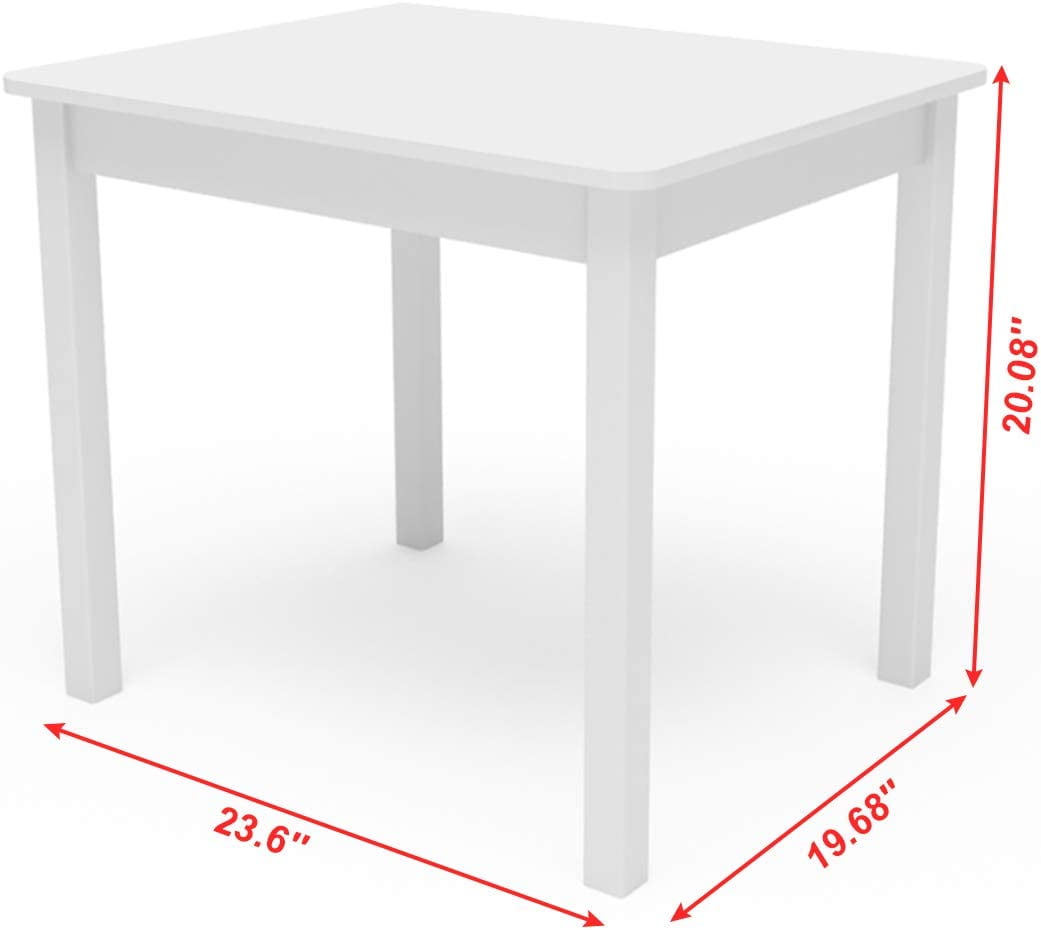 Yoneston Kids Table and 2 Chairs Set, Ideal for Arts & Crafts, Snack Time, Homeschooling, Homework & More, White - Image 6