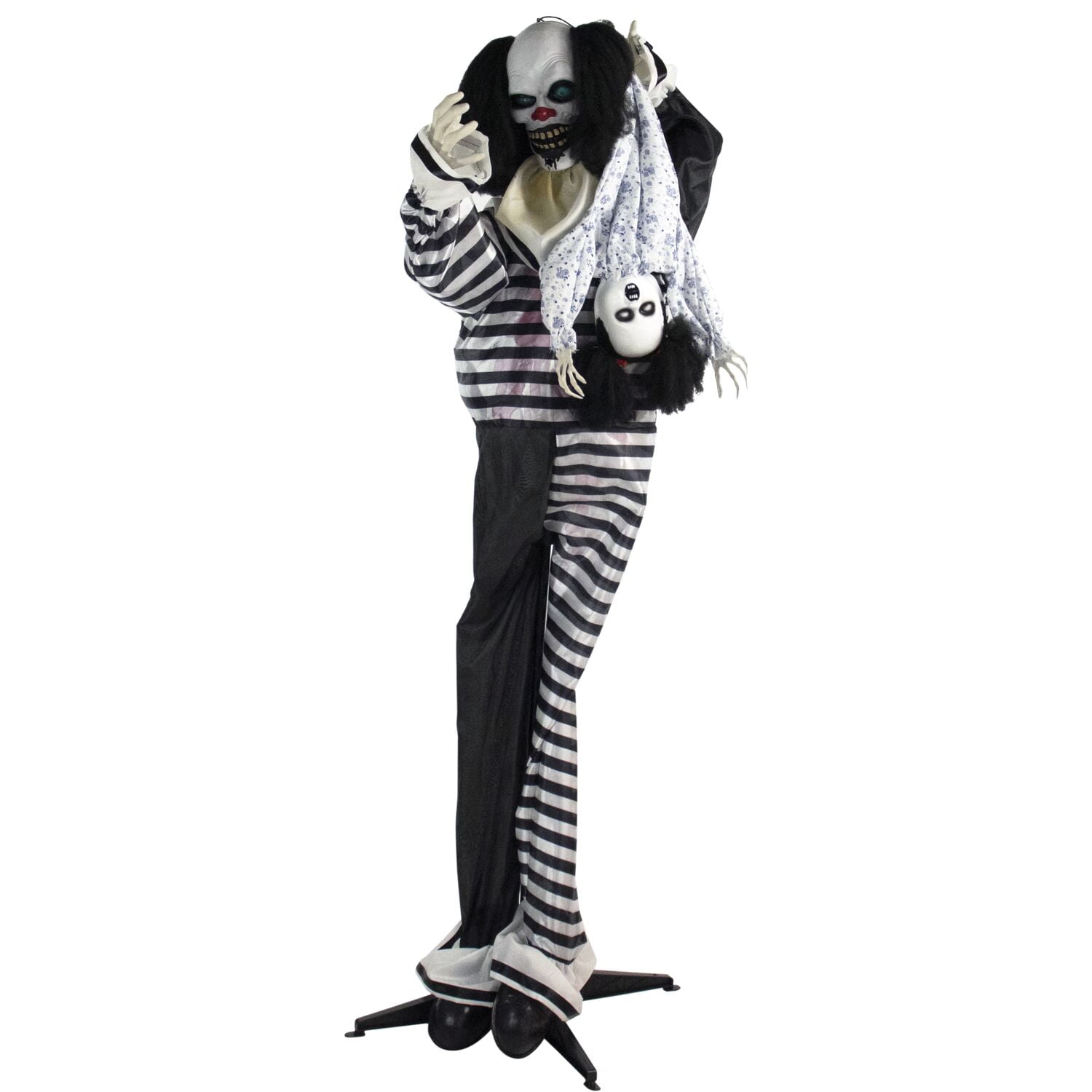 Haunted Hill Farm 6 ft Animatronic Clown with Doll, Life-Sized Halloween Prop, HHCLOWN-10FLSA - Image 7