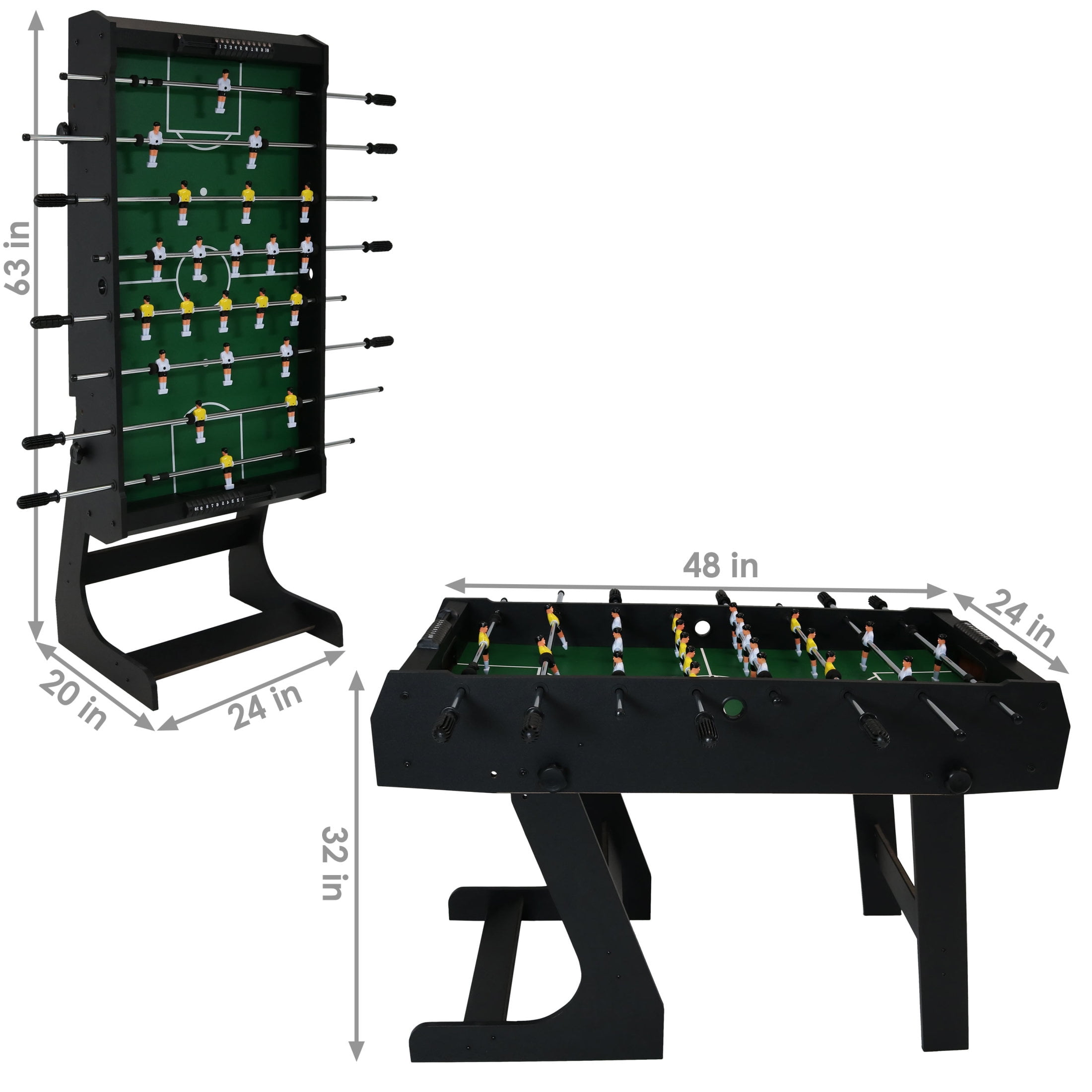 Sunnydaze 2-Player Folding Indoor Foosball Table, Black - Image 8