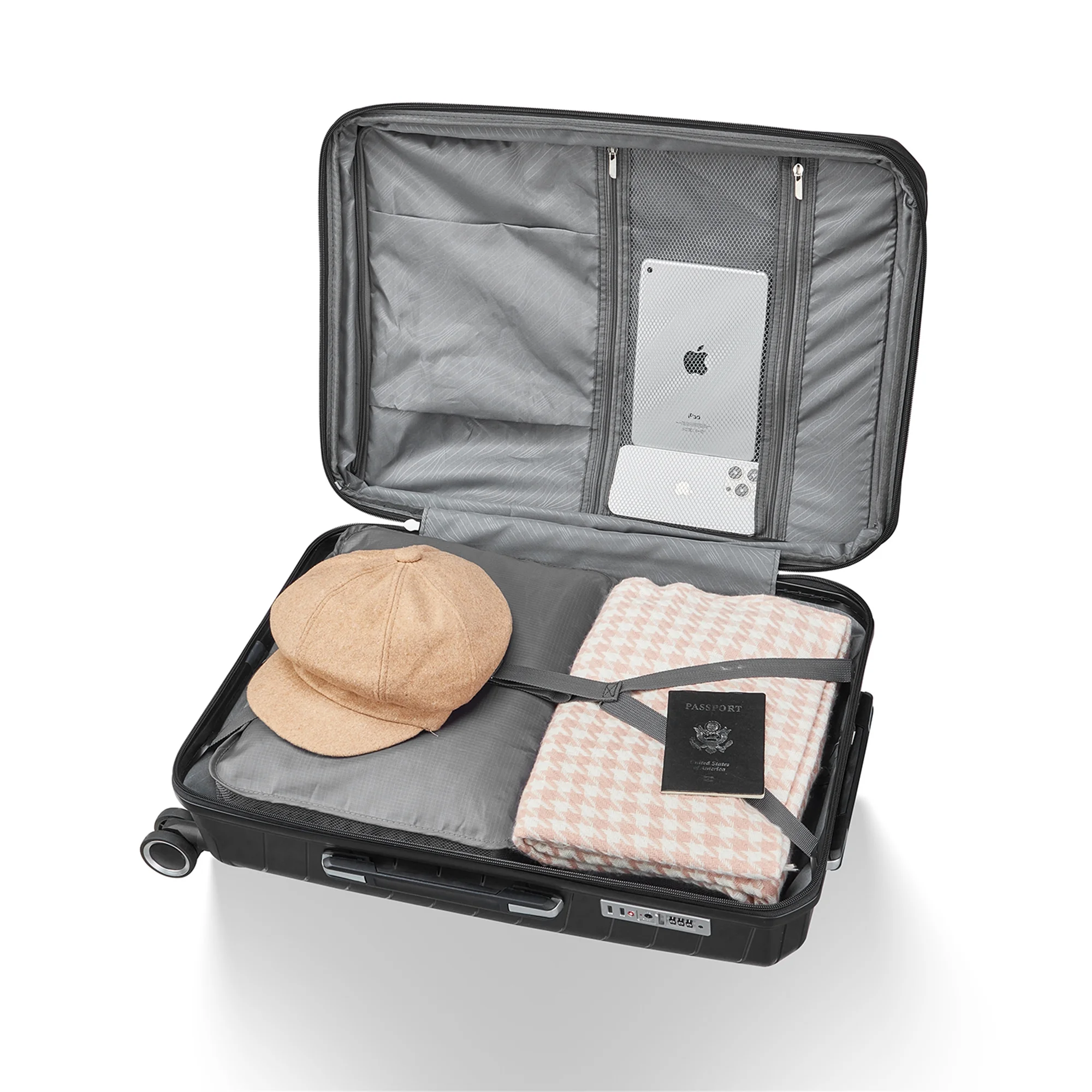 Aukfa Expandable Hardside 4-Piece Luggage Travel Set, Durable Suitcase Double Wheels, Black - Image 3